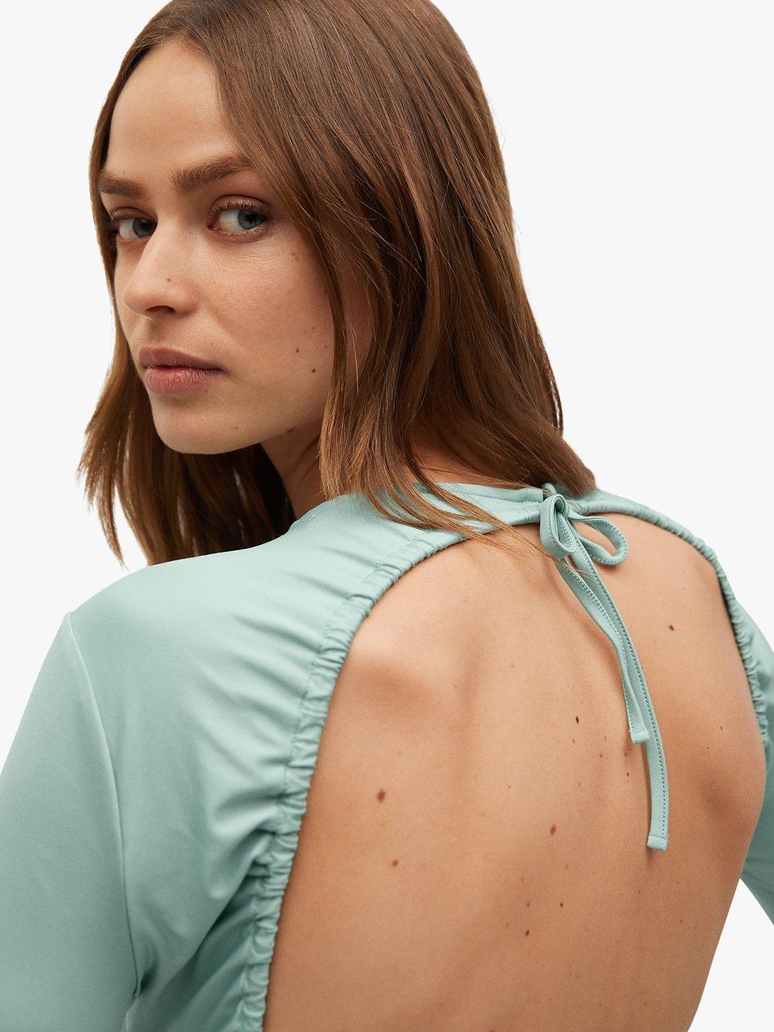 Mango Open Back Bodysuit, Green