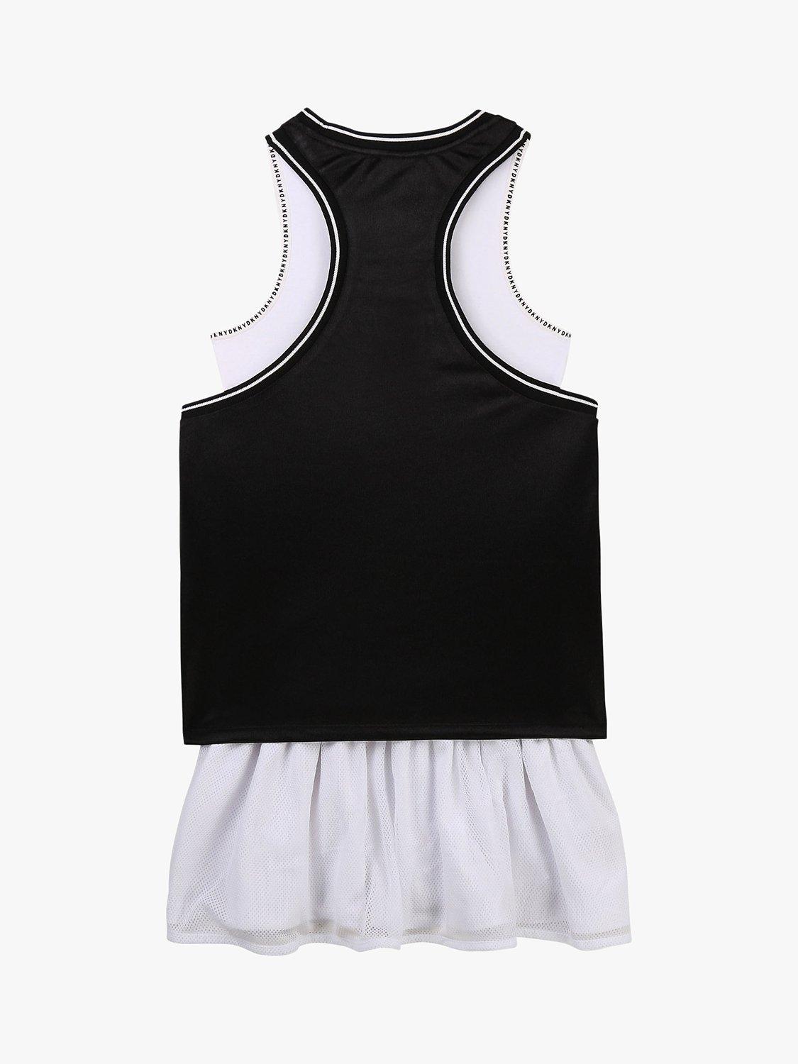 Product image 2 of 3, which shows DKNY Kids' 2-in-1 Jersey Dress, Black, 4 years