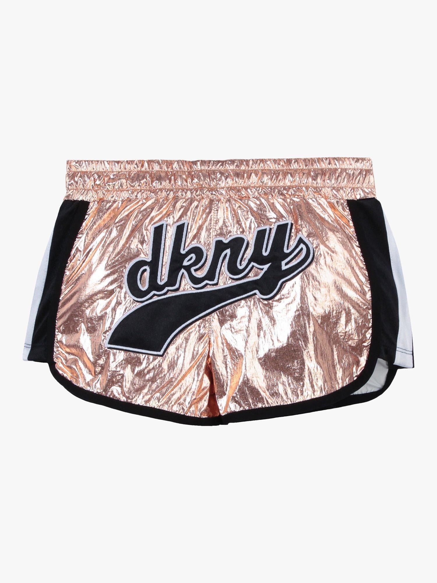 Product image 2 of 2, which shows DKNY Kids' Metallic Shorts, Copper, 4 years