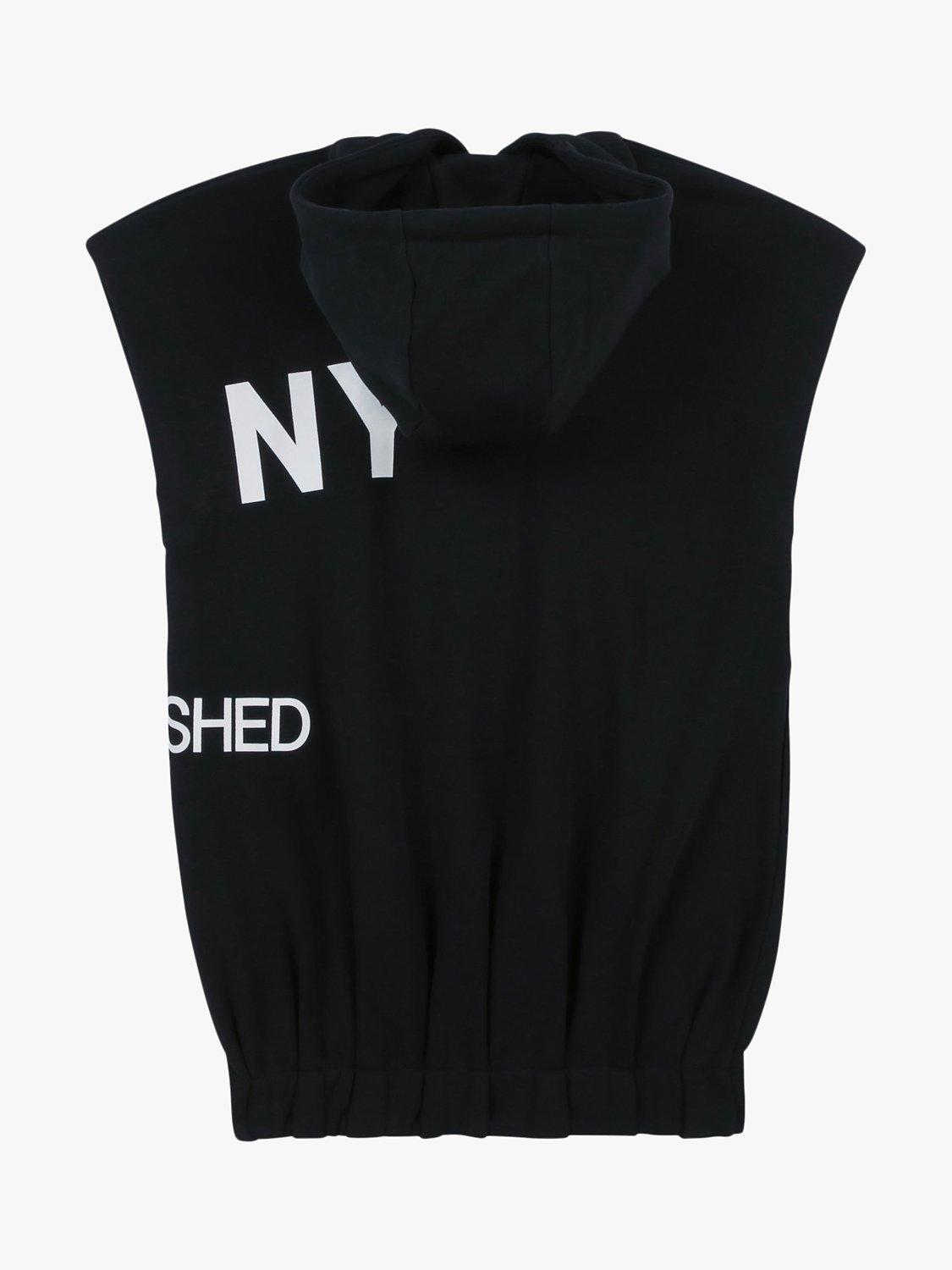 Product image 2 of 2, which shows DKNY Kids' Hooded Fleece Dress, Black, 4 years