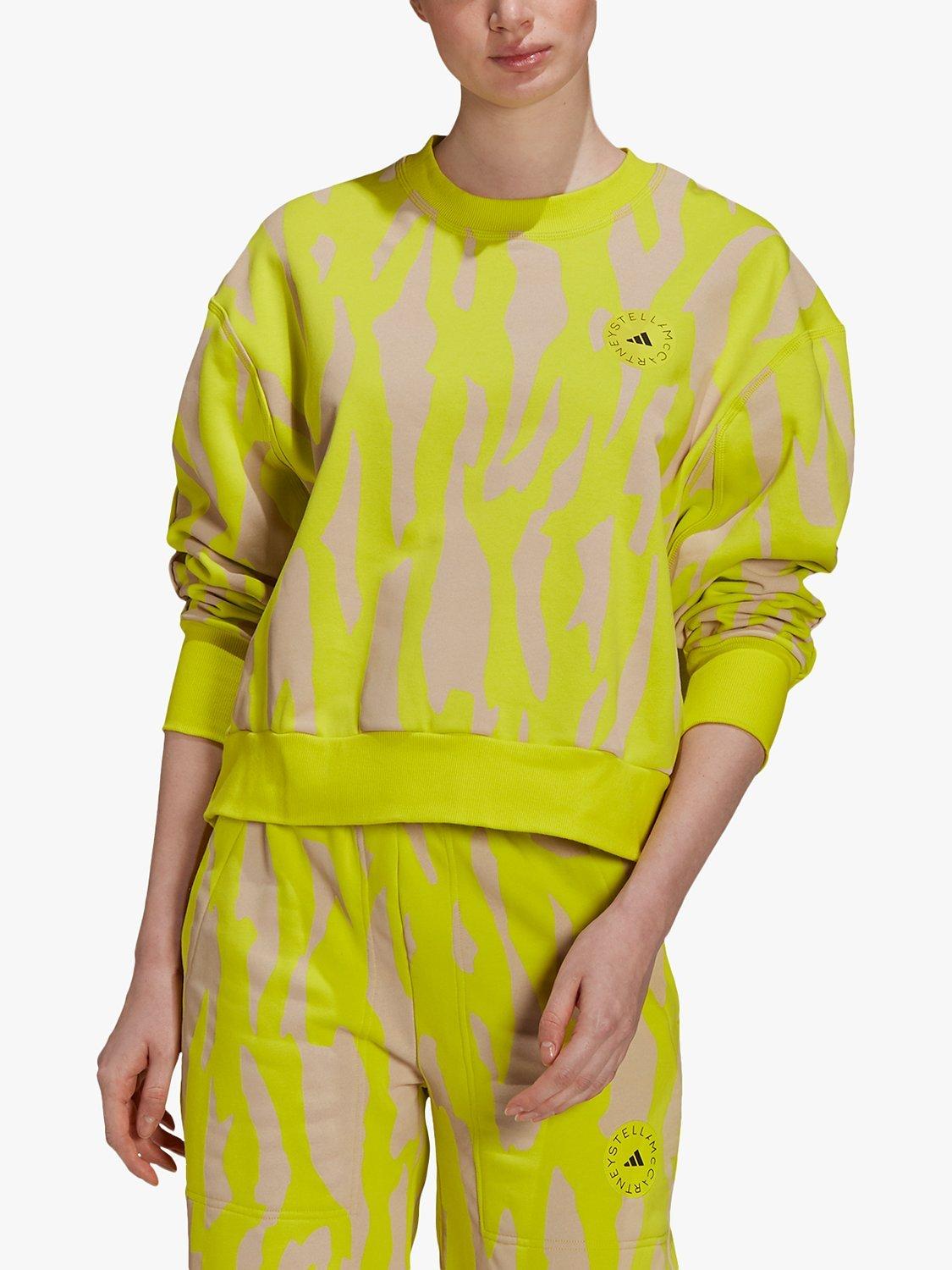 adidas by Stella McCartney Abstract Animal Sweatshirt, Acid Yellow/Pearl Rose