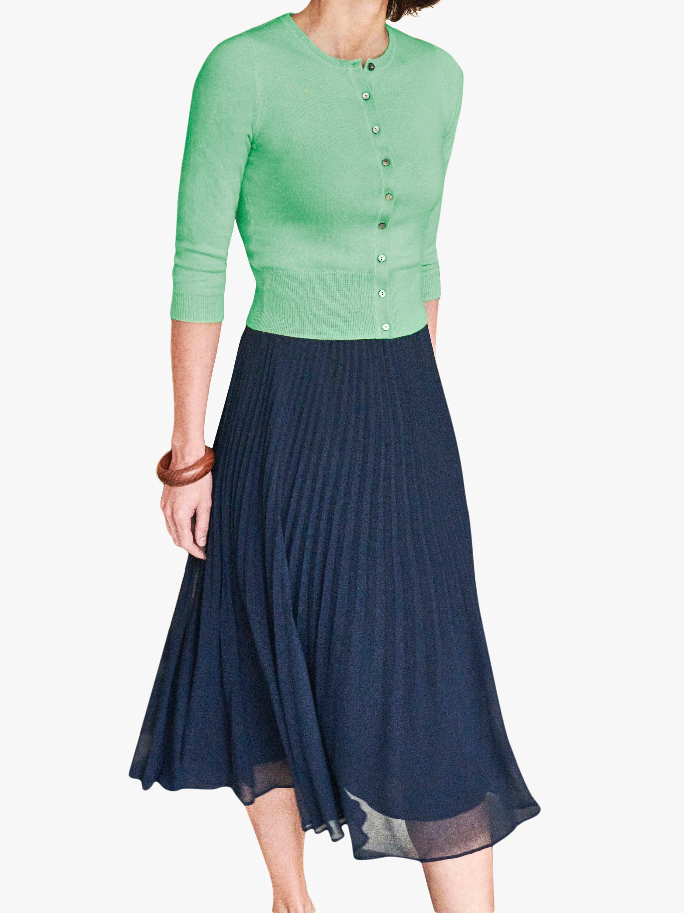 Product image 1 of 1, which shows Pure Collection Cropped Cashmere Cardigan, Powder Mint, 8
