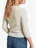 Pure Collection Cropped Cashmere Cardigan, Soft White