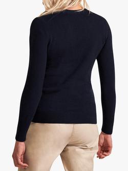 Pure Collection V-Neck Cashmere Cardigan - view 2, Navy