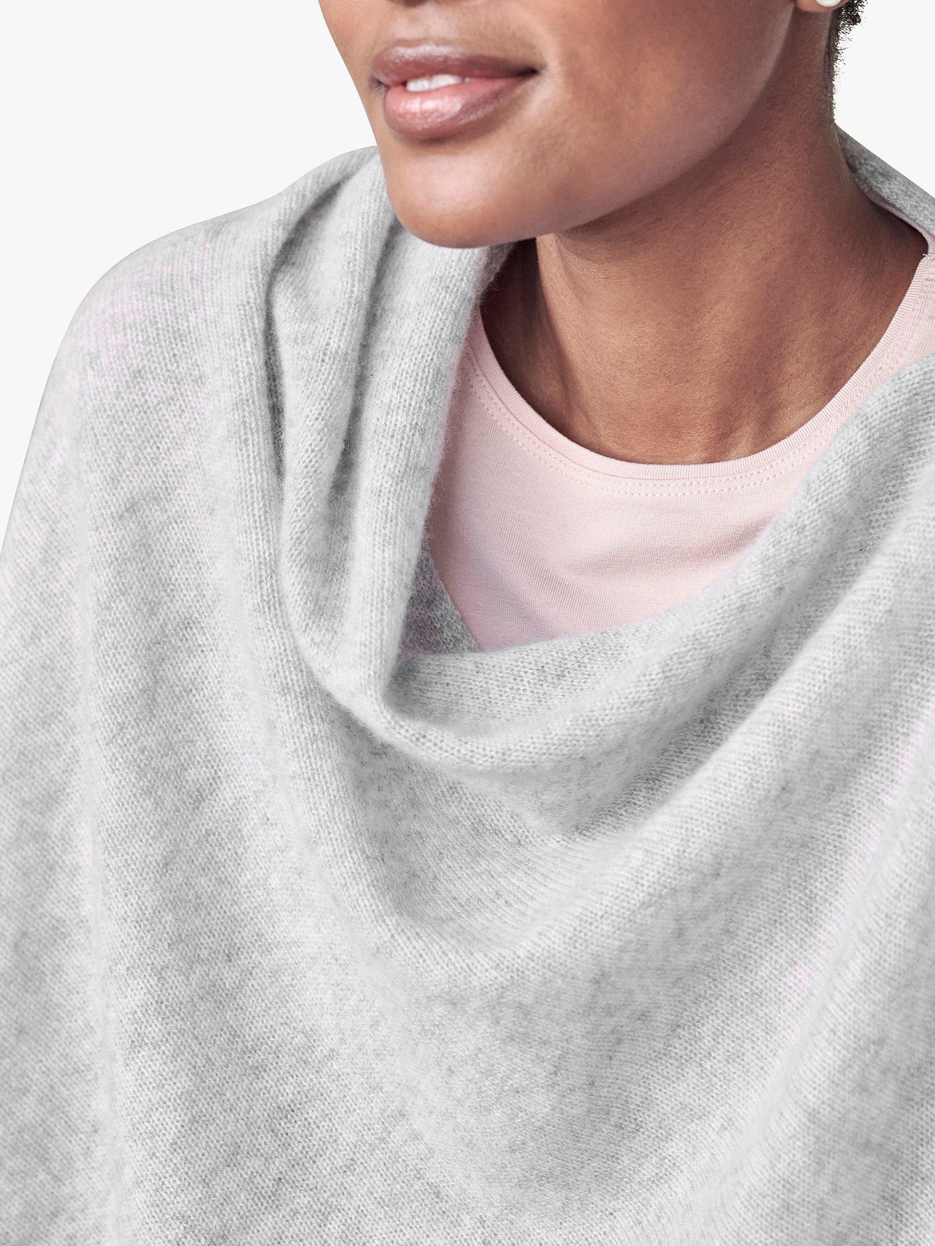 Product image 3 of 3, which shows Pure Collection Cashmere Poncho, Heather Dove