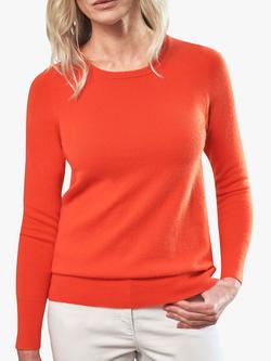 Pure Collection Cashmere Crew Neck Jumper, Poppy