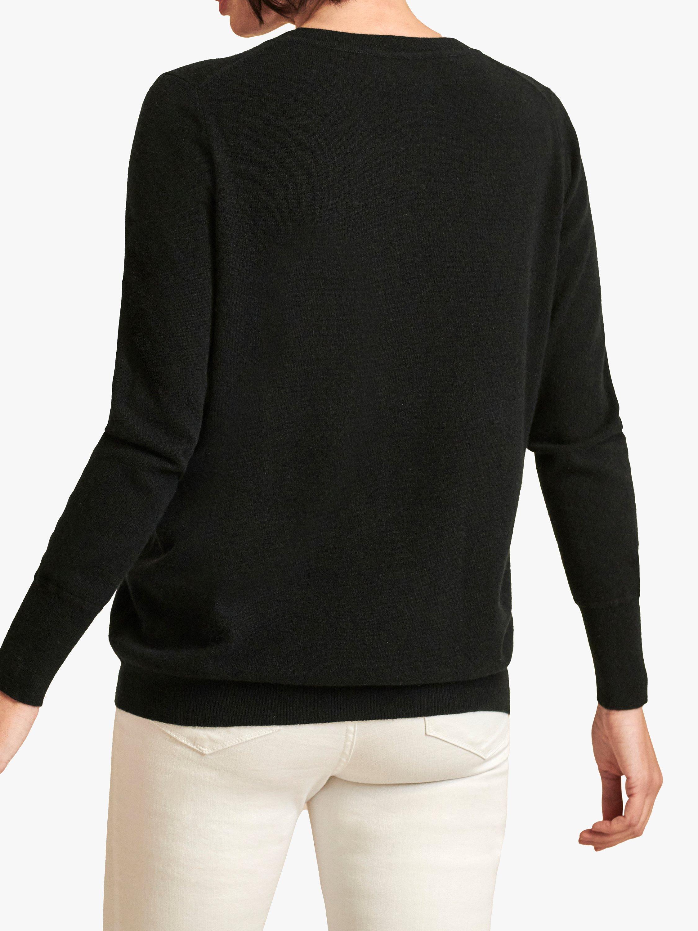 Product image 2 of 3, which shows Pure Collection Boyfriend Cashmere Jumper, Black, 8