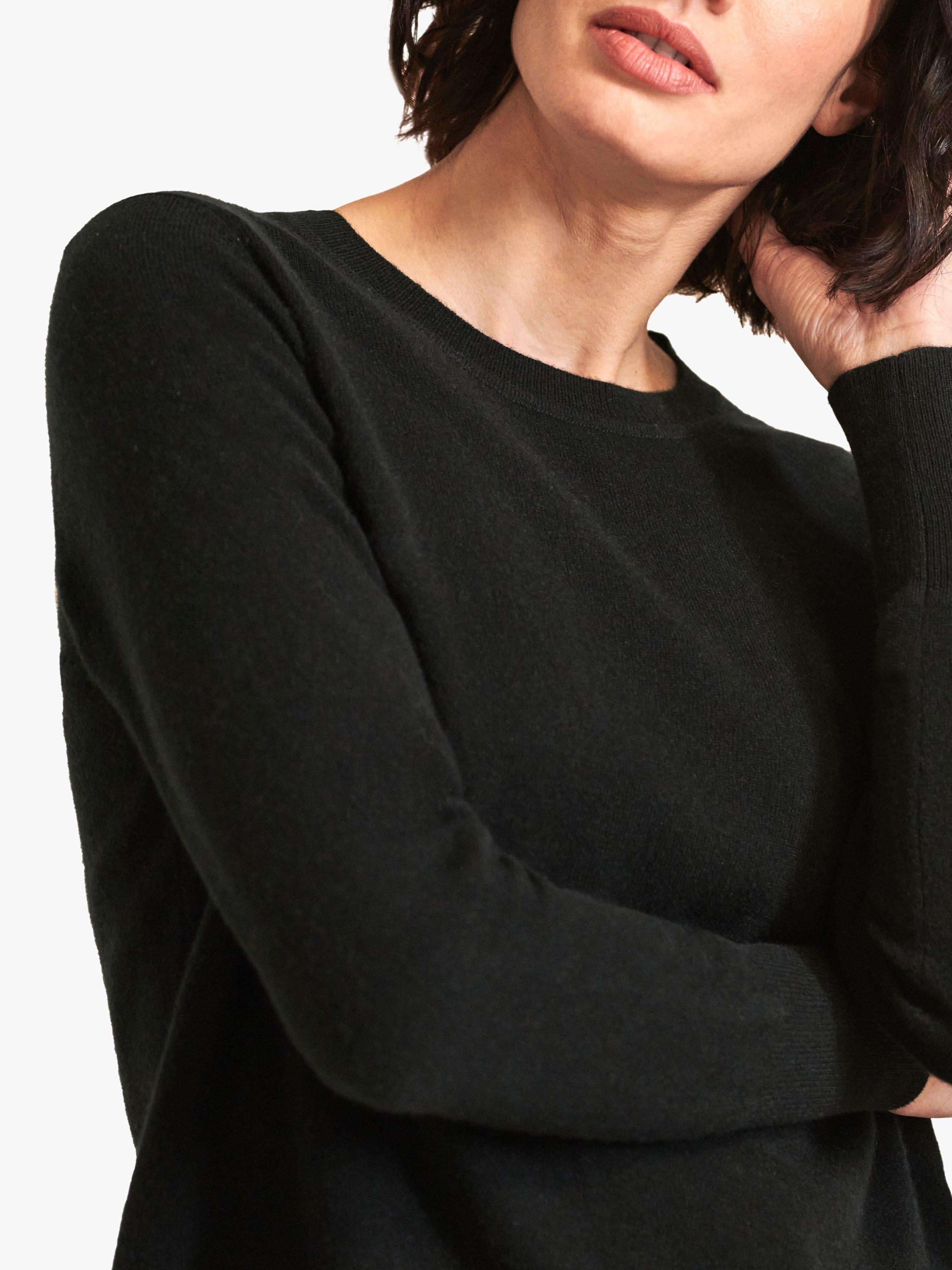 Product image 3 of 3, which shows Pure Collection Boyfriend Cashmere Jumper, Black, 8