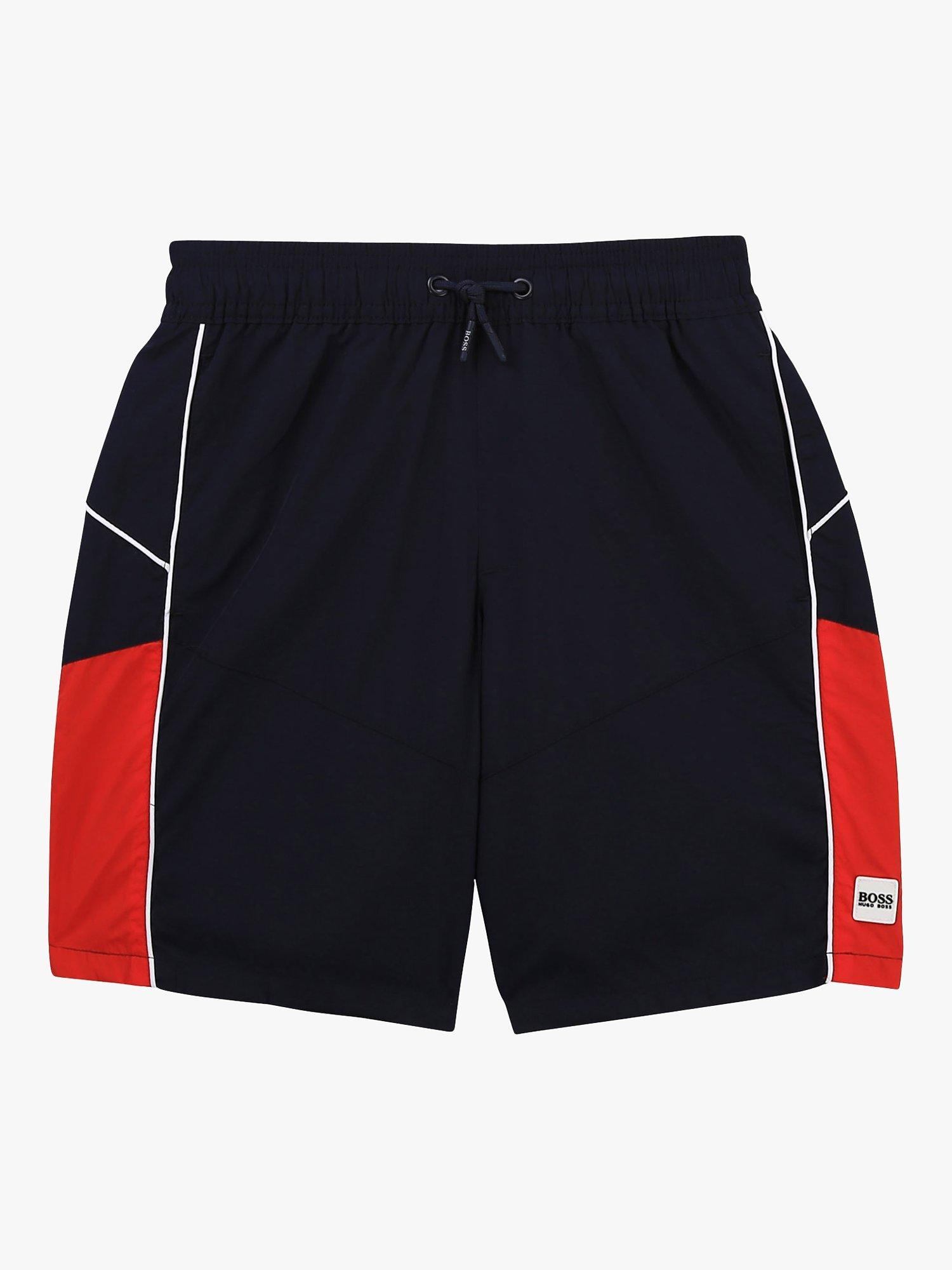 Product image 1 of 2, which shows BOSS Kids' Oversized Logo Bermuda Shorts, Navy, 4 years