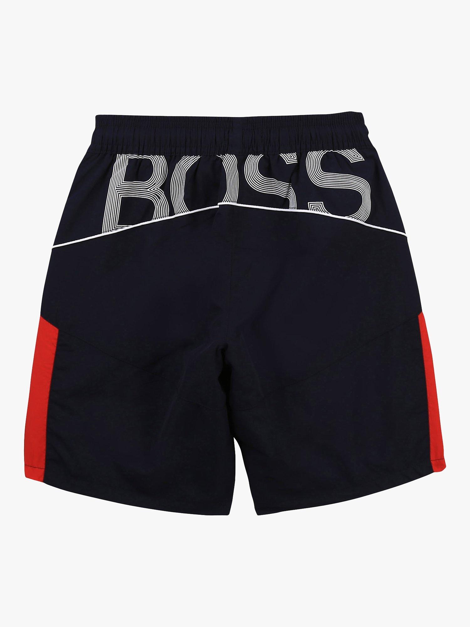 Product image 2 of 2, which shows BOSS Kids' Oversized Logo Bermuda Shorts, Navy, 4 years