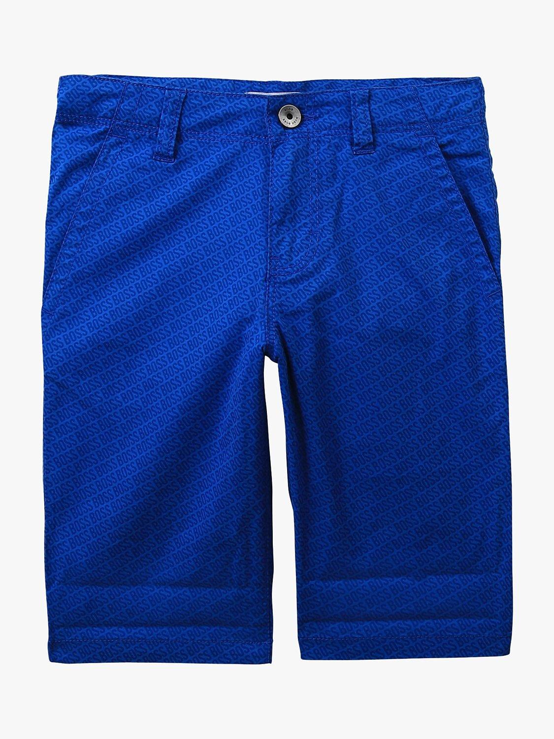 BOSS Kids Logo Cotton Twill Bermuda Shorts Pale Blue