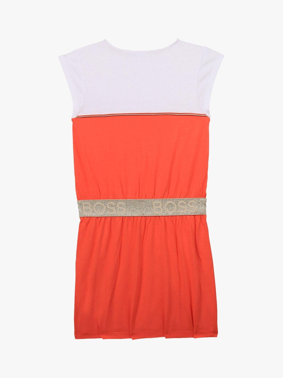 Product image 2 of 2, which shows BOSS Kids' Modal & Cotton Jersey Dress, Peach, 5 years