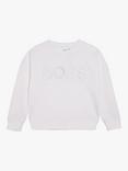 BOSS Kids' Embroidered Logo Sweatshirt, White