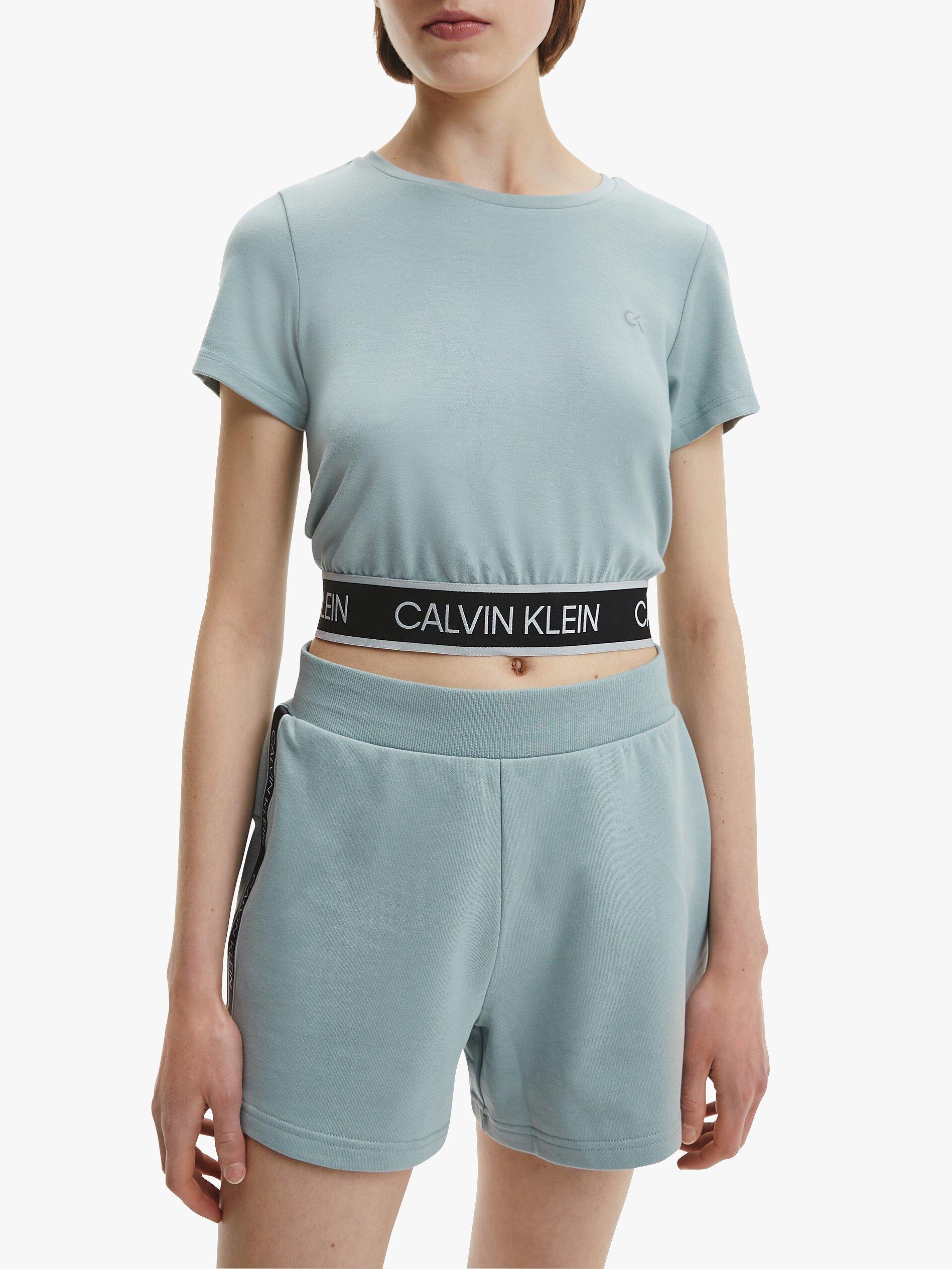 Calvin Klein Performance Mesh Crop Top, Blushing Green, XS