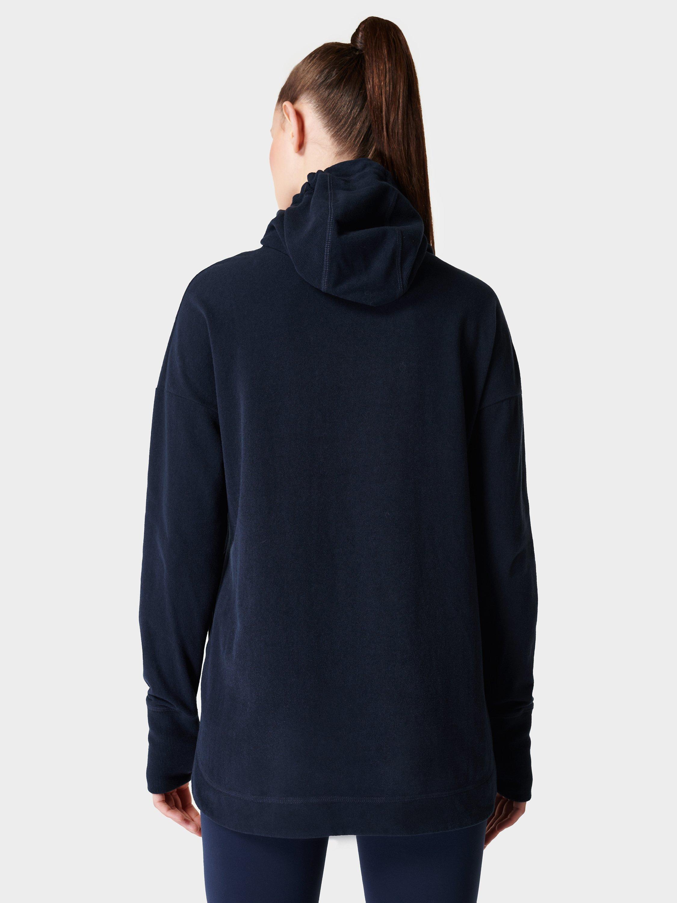 Sweaty Betty Escape Italian Luxe Fleece Hoodie, Navy, XS