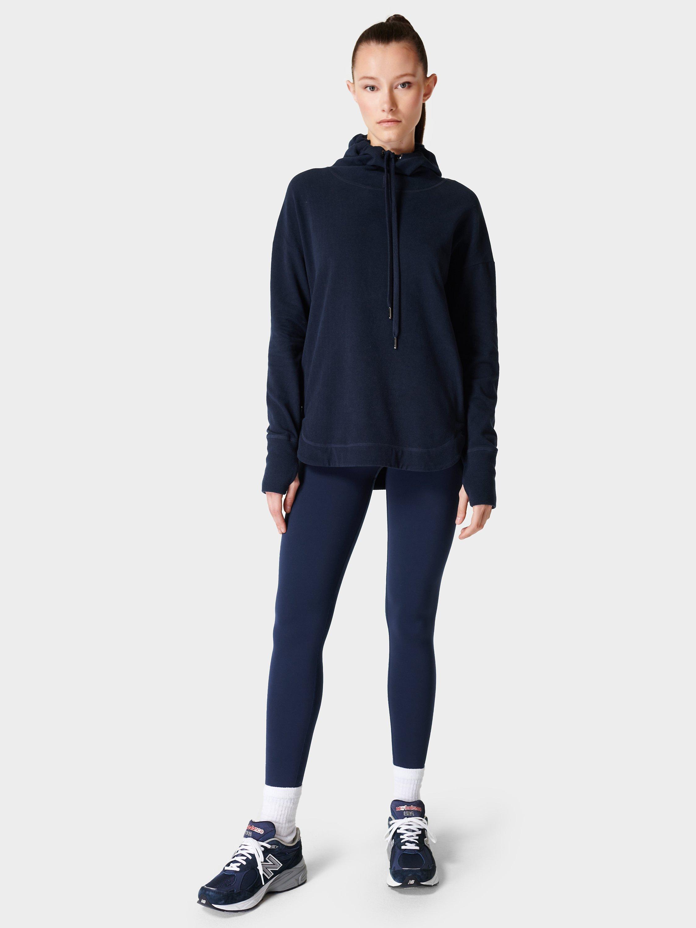 Product image 3 of 9, which shows Sweaty Betty Escape Italian Luxe Fleece Hoodie, Navy, XS