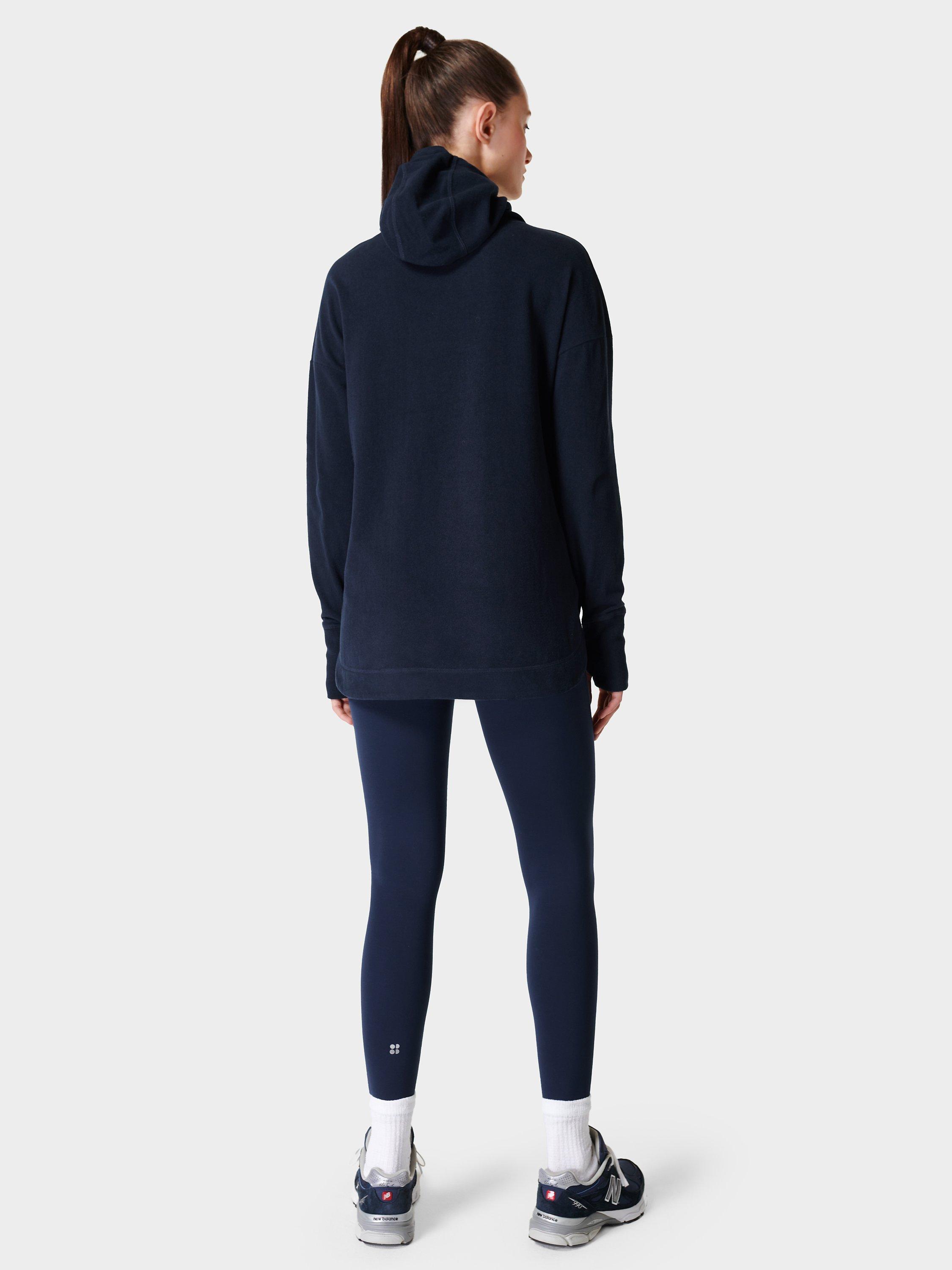 Product image 9 of 9, which shows Sweaty Betty Escape Italian Luxe Fleece Hoodie, Navy, XS