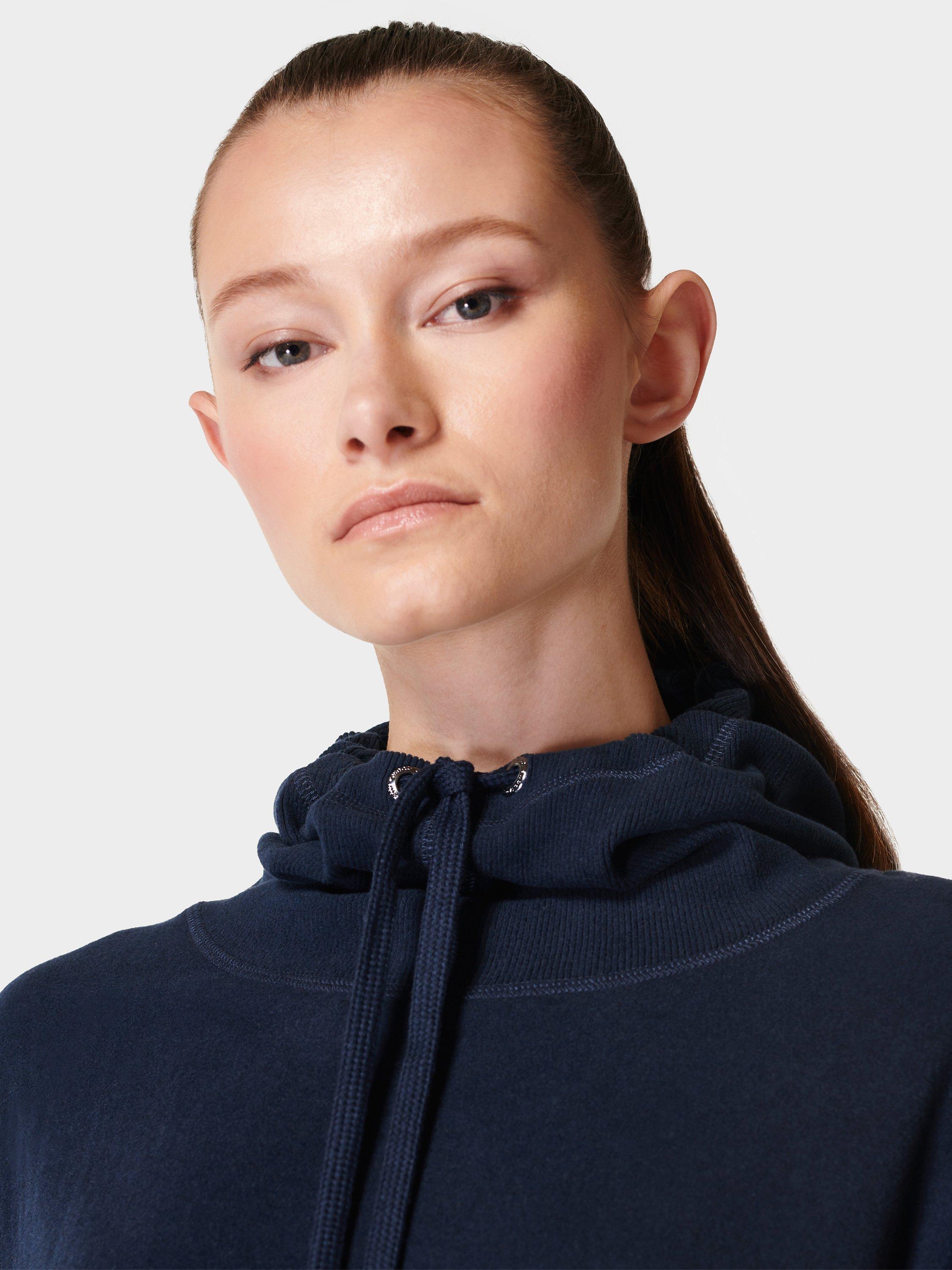 Product image 4 of 9, which shows Sweaty Betty Escape Italian Luxe Fleece Hoodie, Navy, XS