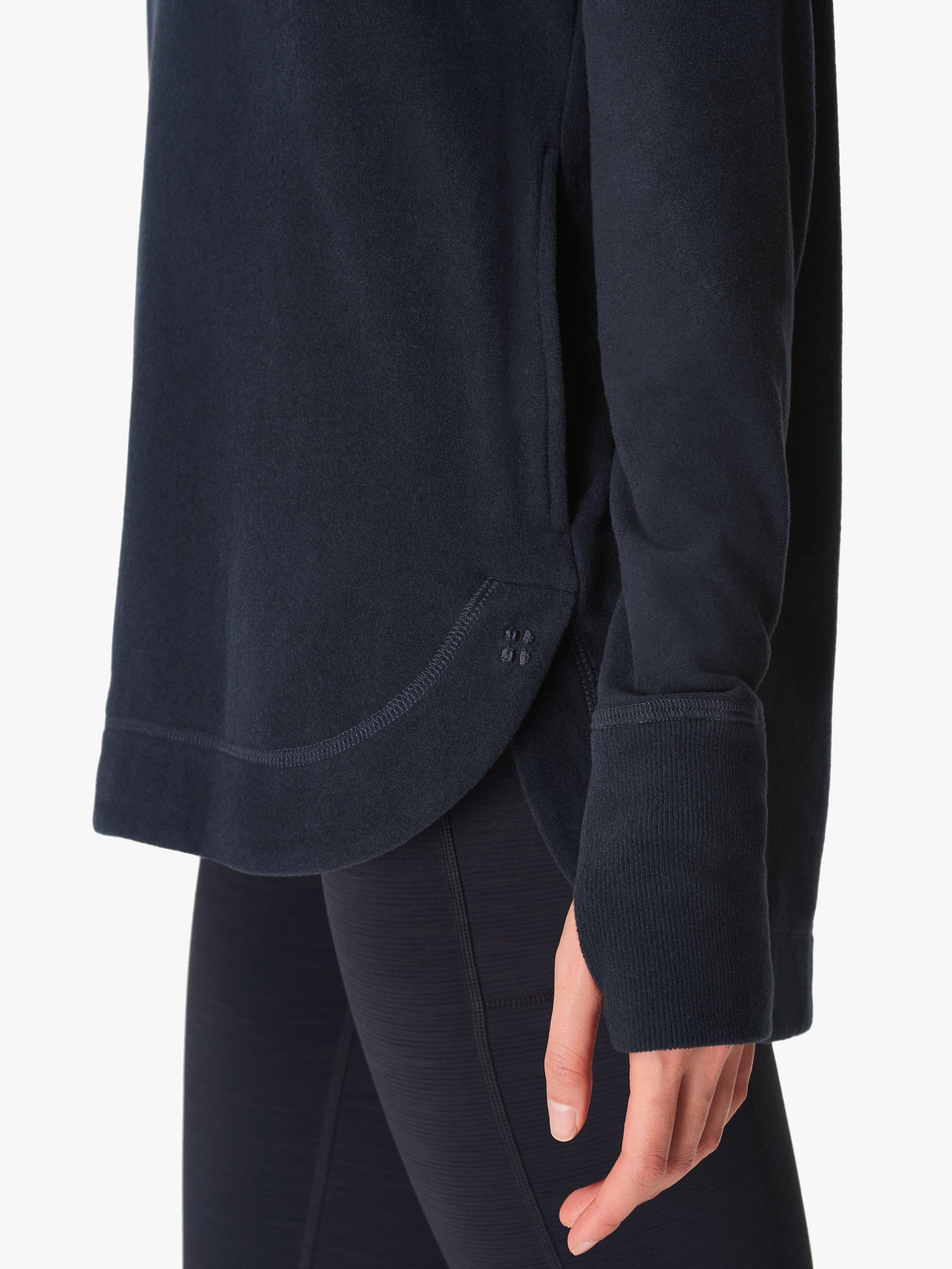 Sweaty Betty Escape Italian Luxe Fleece Hoodie, Navy, XS