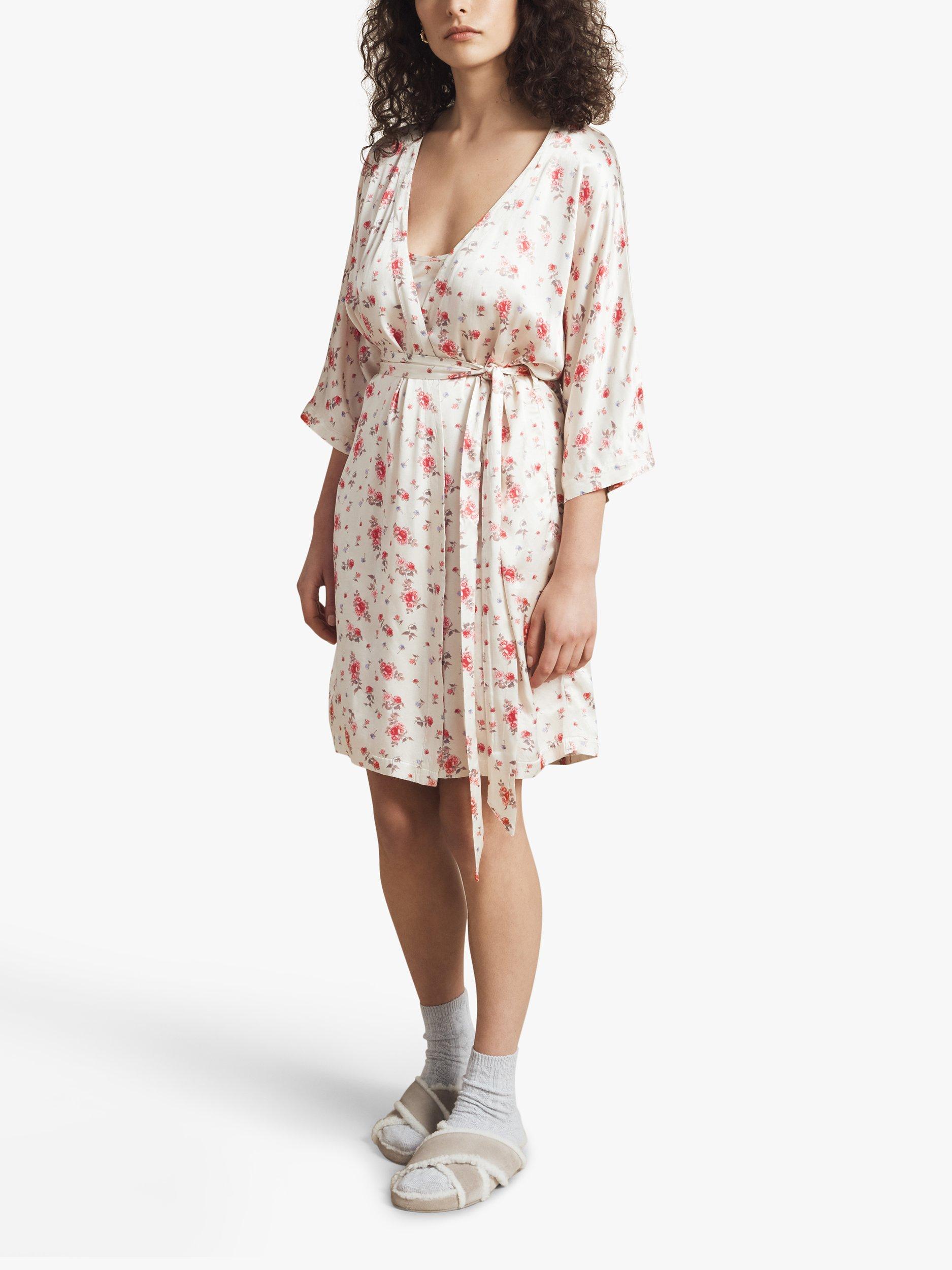 Ghost Alexa Floral Robe, Vintage Rose Ivory