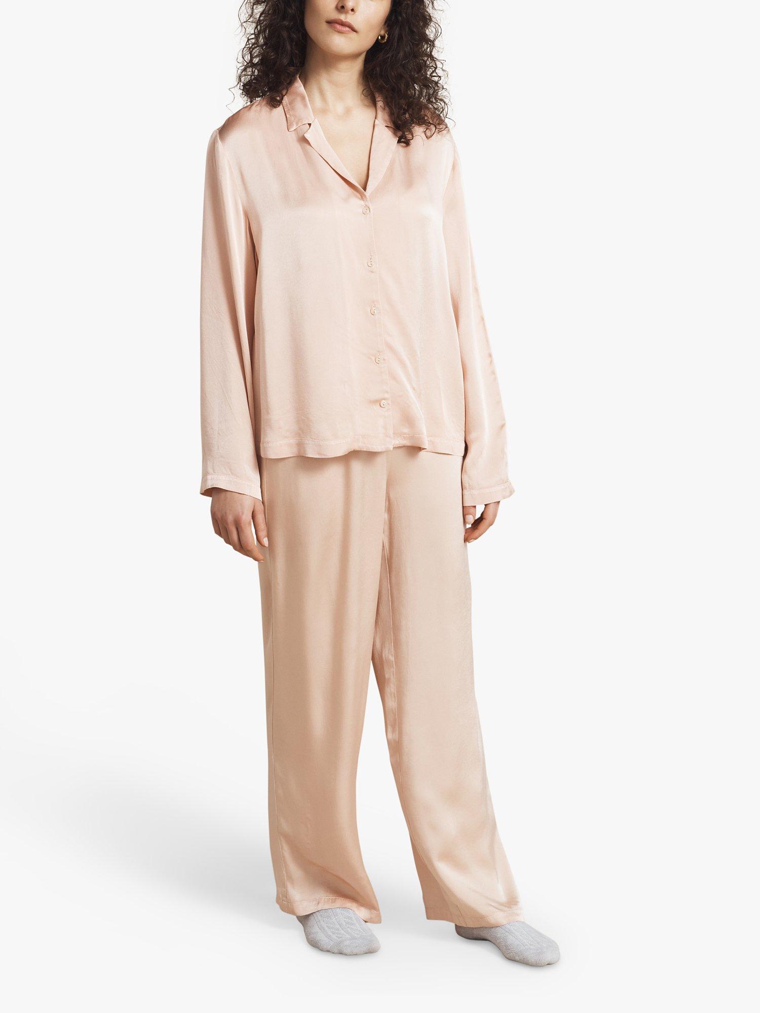 Ghost Liberty Satin Pyjama Set, Pink Mist