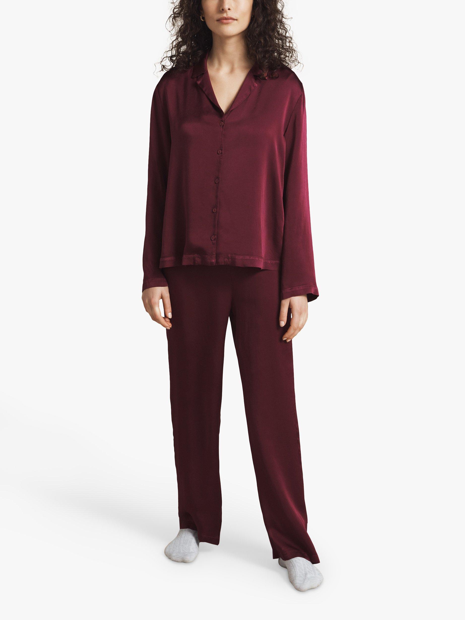 Ghost Liberty Satin Pyjama Set, Bordeaux
