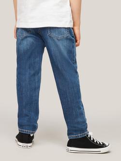 John Lewis Boys' Straight Fit Mid Wash Denim Jeans, Blue - view 2, Blue