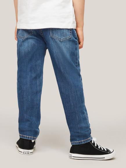 John Lewis Boys' Straight Fit Mid Wash Denim Jeans, Blue - view 2, Blue