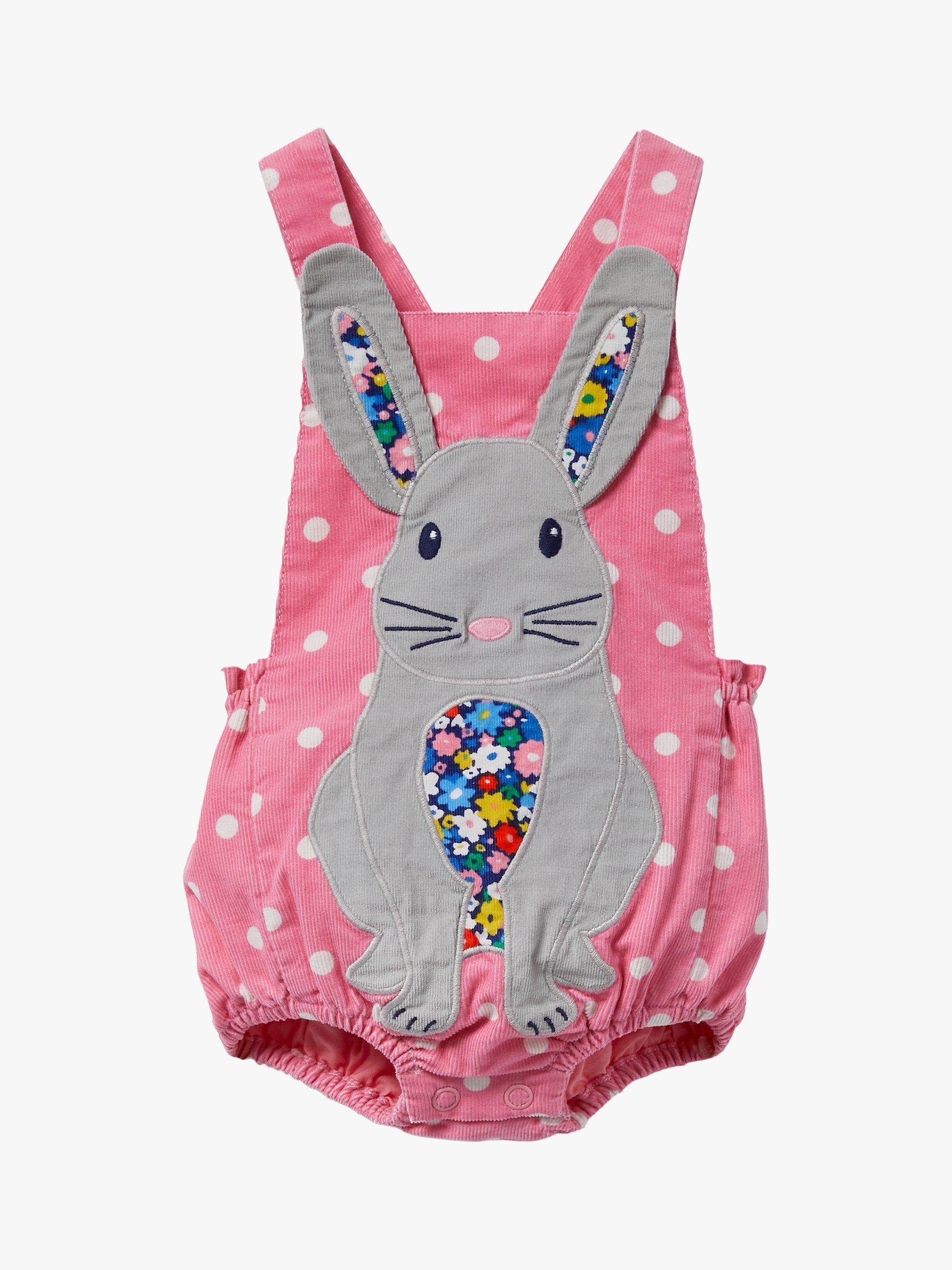 Mini Boden Baby Bunny Cord Romper, Pink Lemonade