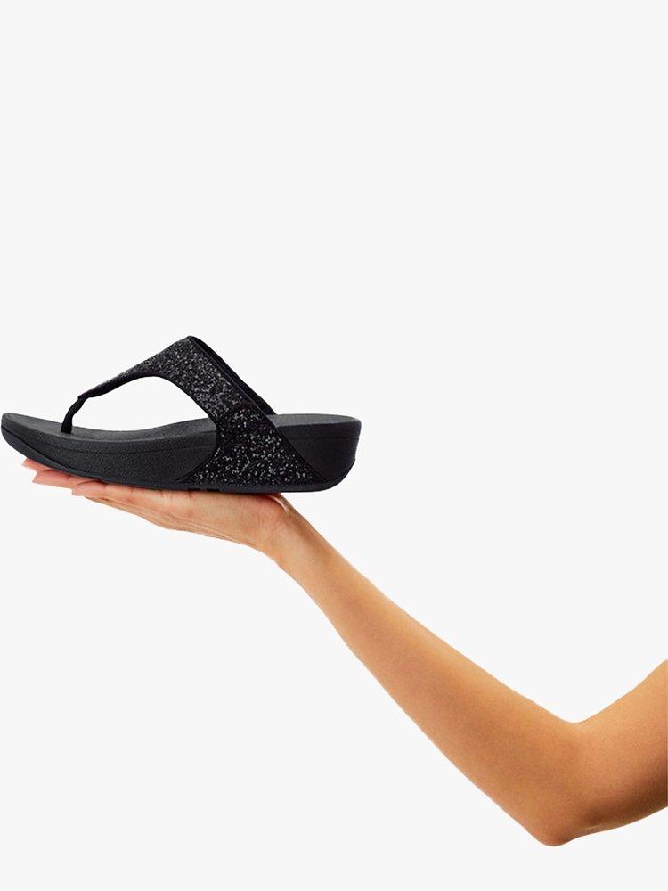 Product image 7 of 9, which shows FitFlop Lulu Glitter Flip Flops, Navy, 5