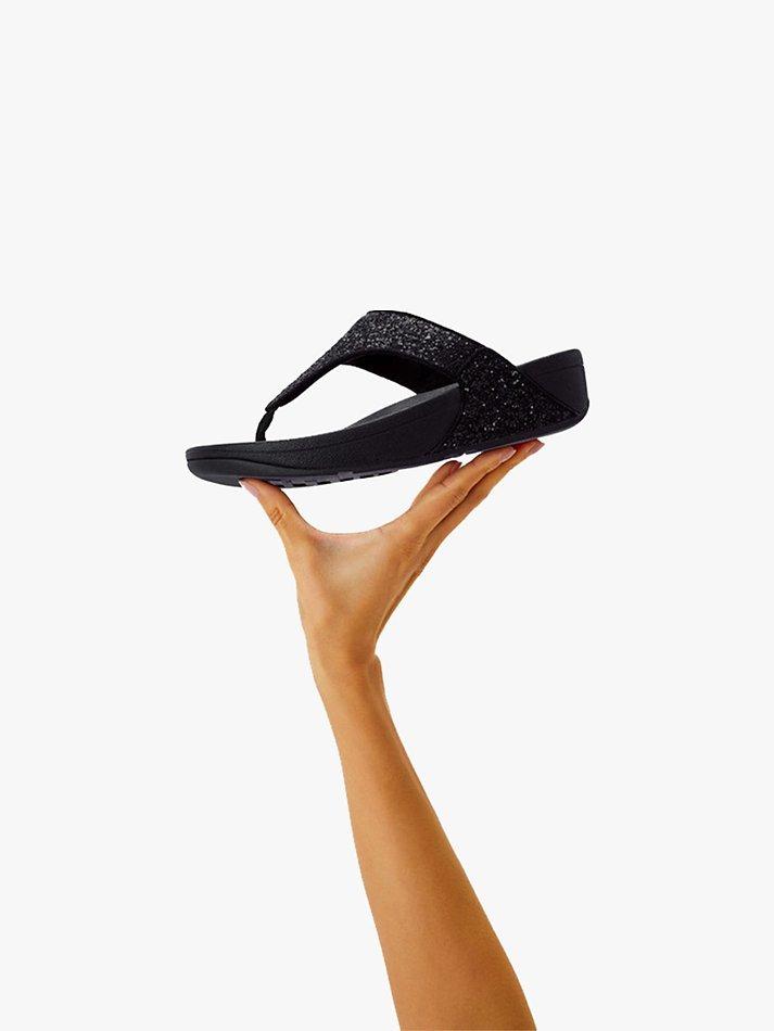 Product image 9 of 9, which shows FitFlop Lulu Glitter Flip Flops, Navy, 5