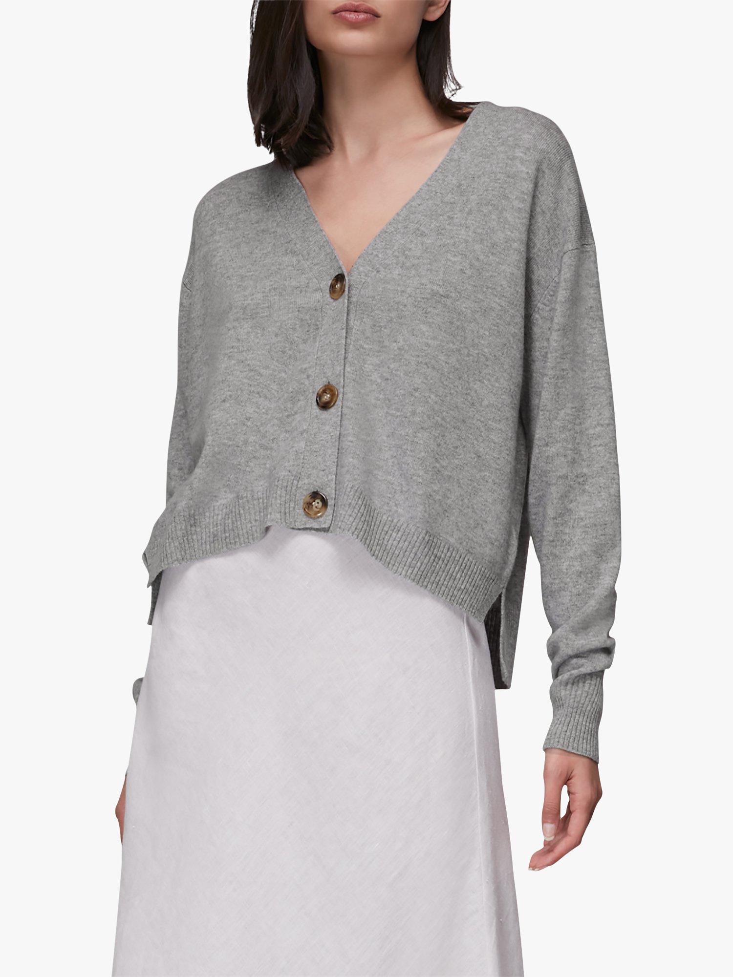 Whistles Cashmere Cardigan, Grey