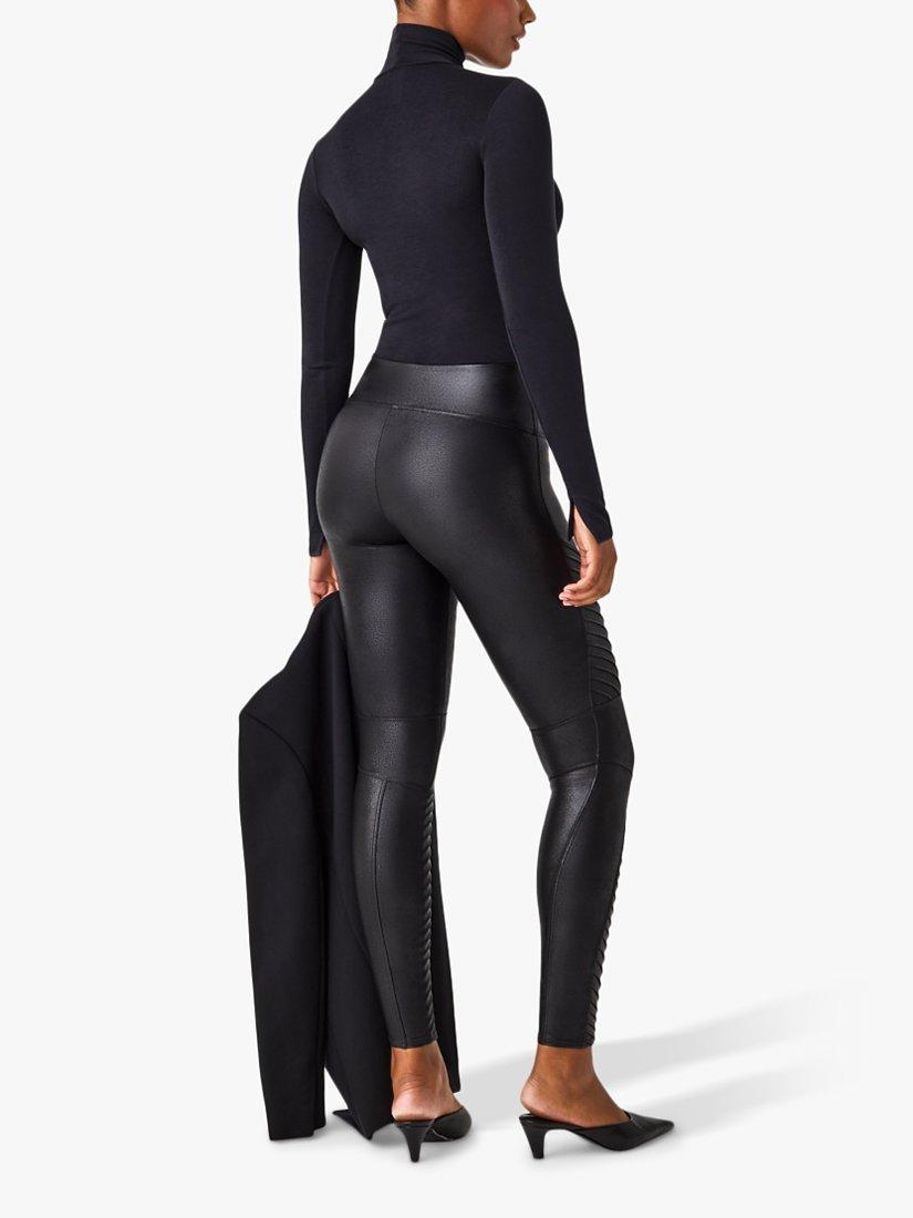 Spanx Moto Faux Leather Leggings Black