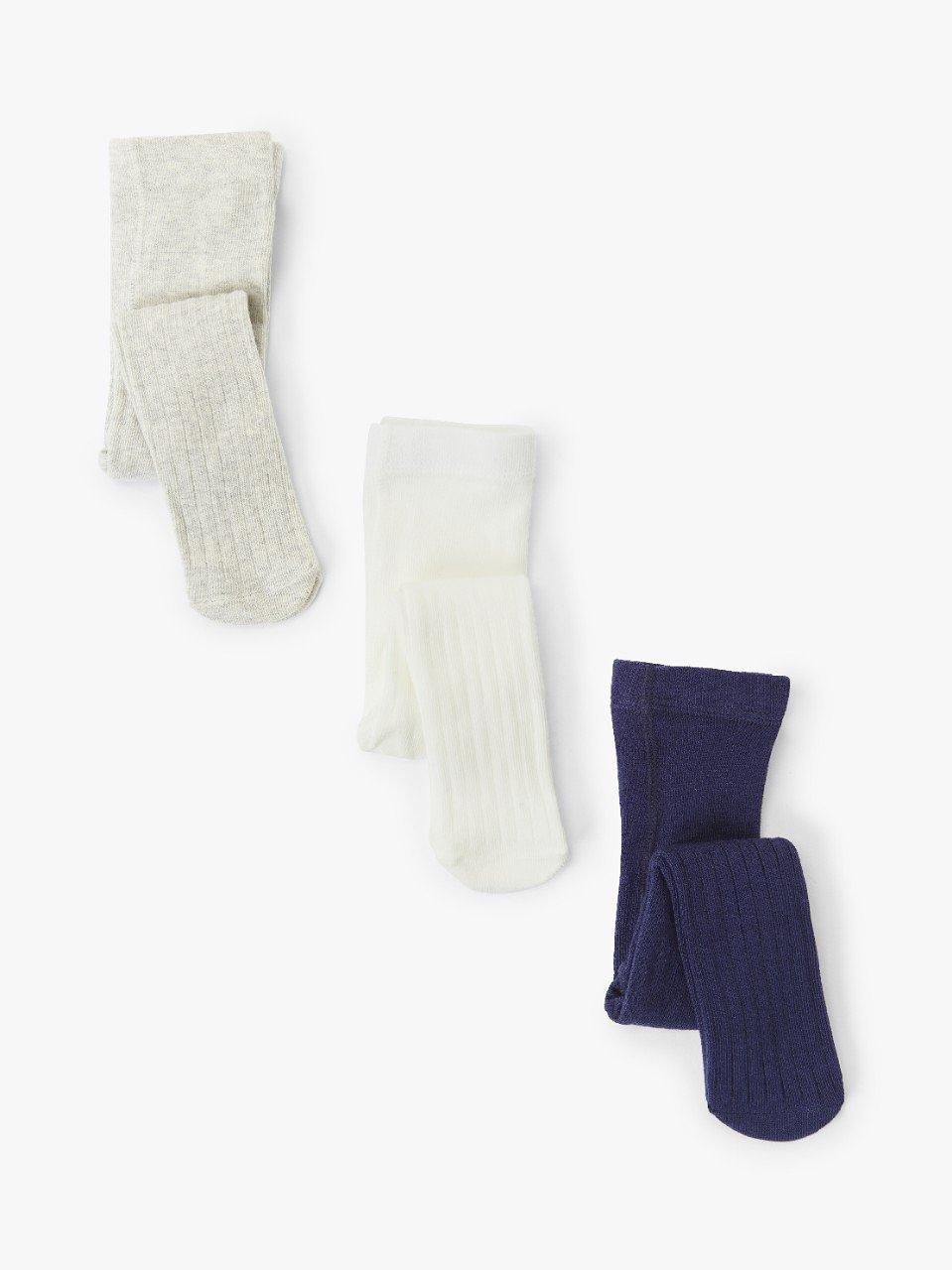 Product image 1 of 2, which shows John Lewis Heirloom Collection Baby Tights, Pack of 3, Multi, 2-3 years