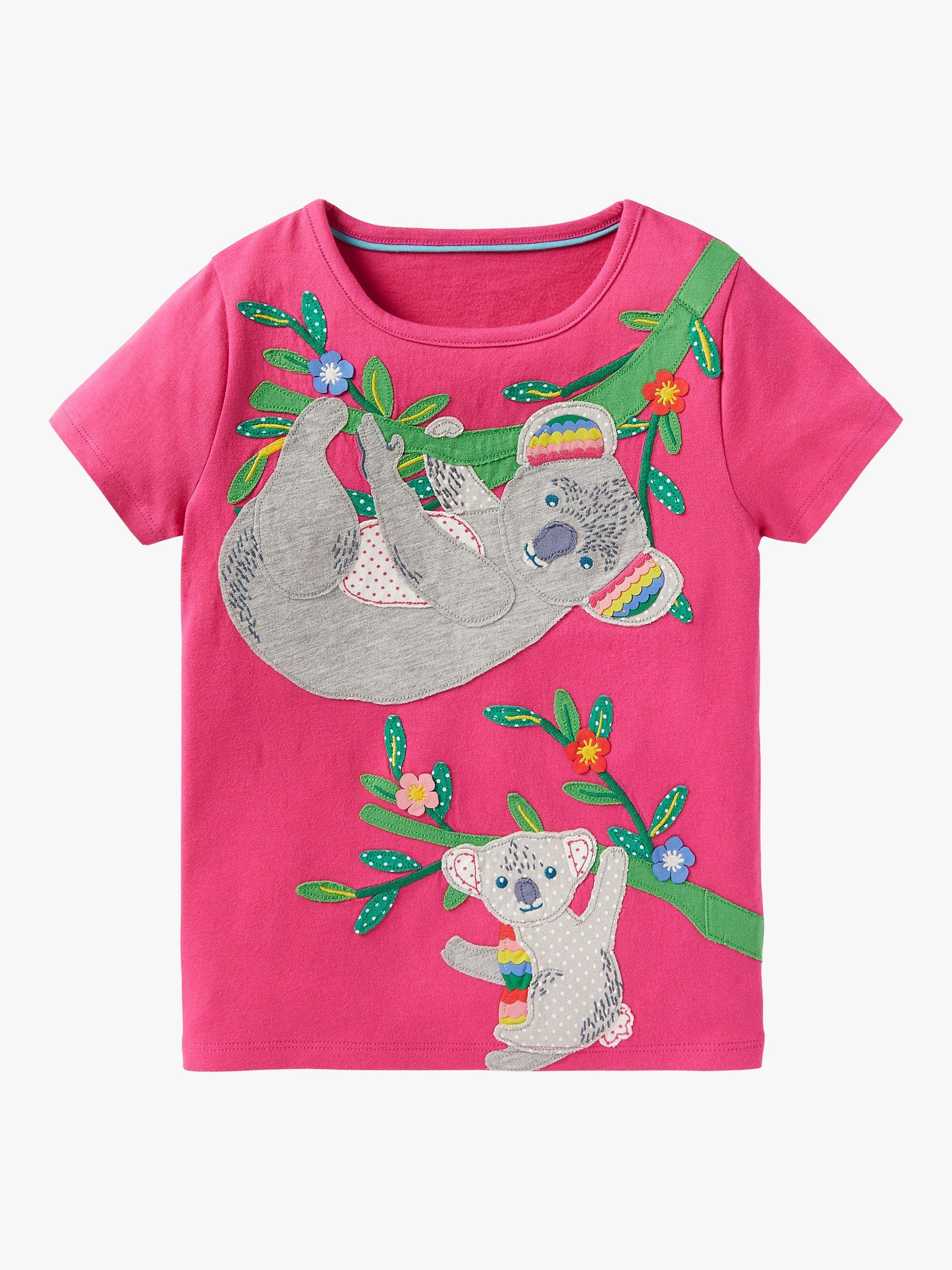 Mini Boden Children's Koala Safari Applique T-Shirt, Party Pink