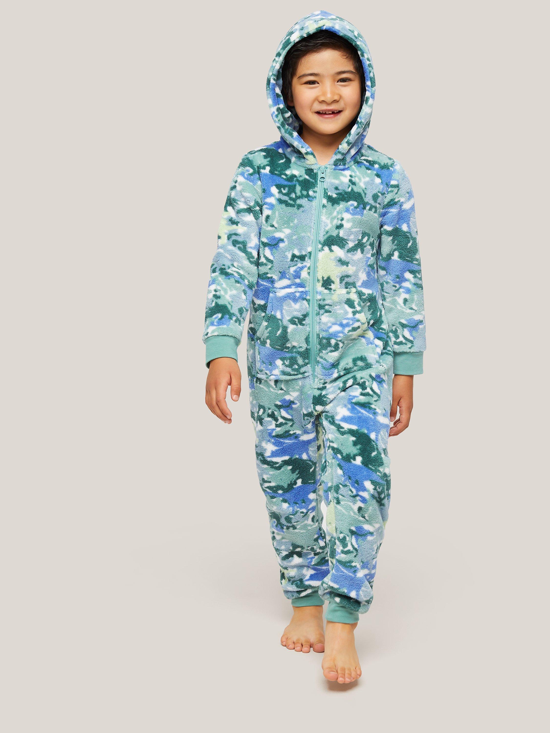 John Lewis Kids Camo Fleece Onesie Multi