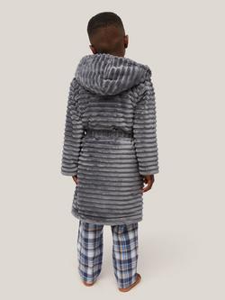 John Lewis Kids' Corded Fleece Robe, Grey - view 2, Grey