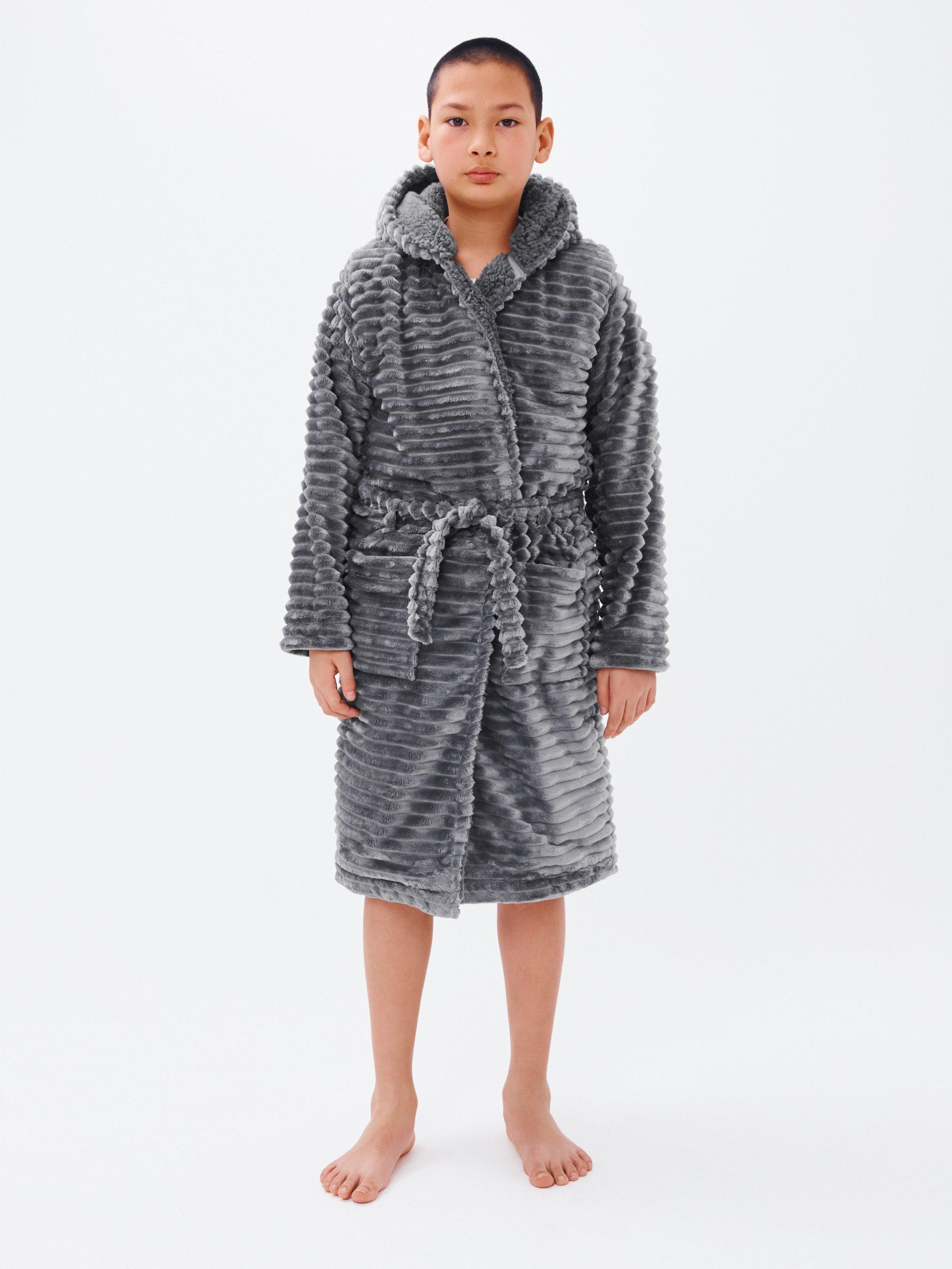 Product image 5 of 5, which shows John Lewis Kids' Corded Fleece Robe, Grey, 2 years