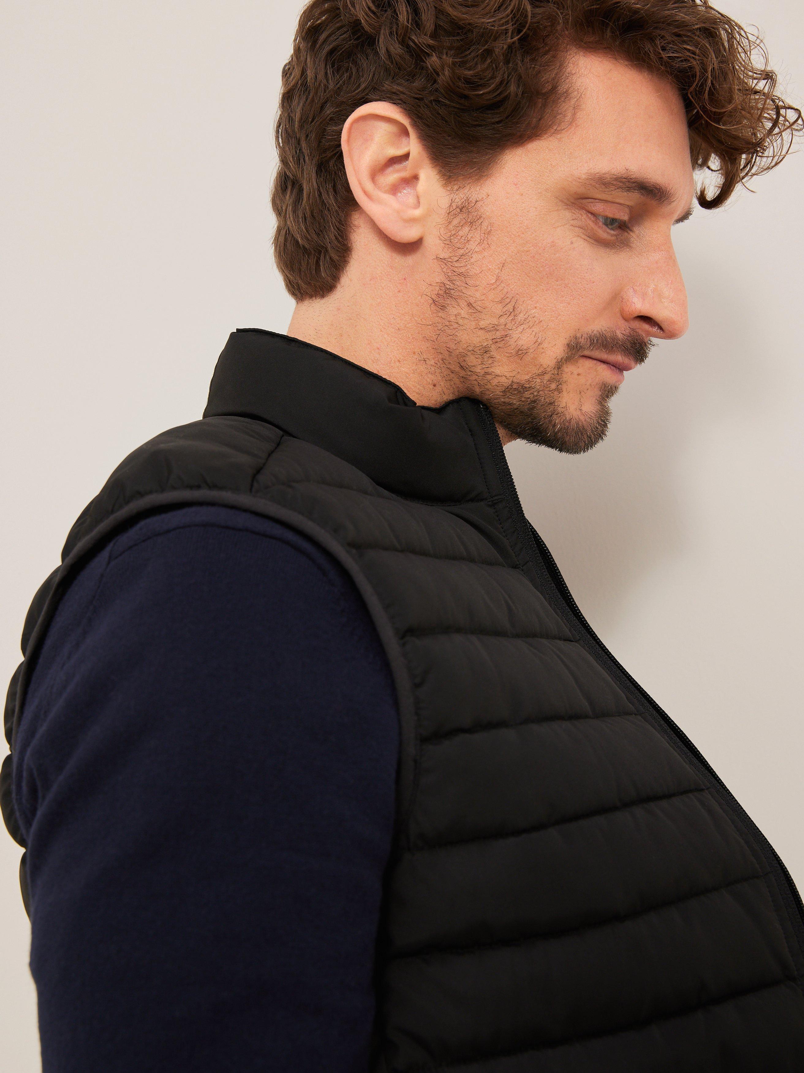 Product image 5 of 6, which shows John Lewis Shower Resistant Recycled Puffer Gilet, Black, XXL
