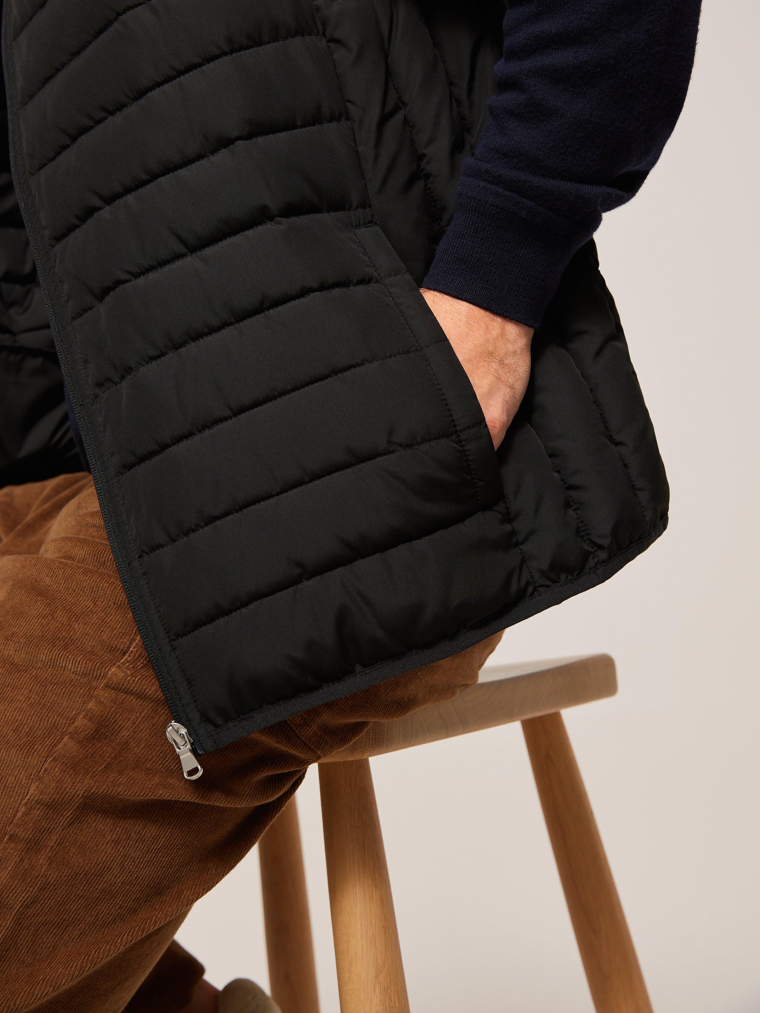 Product image 6 of 6, which shows John Lewis Shower Resistant Recycled Puffer Gilet, Black, XXL