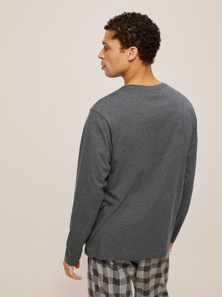 John Lewis Organic Cotton Lounge T-Shirt - view 2, Charcoal