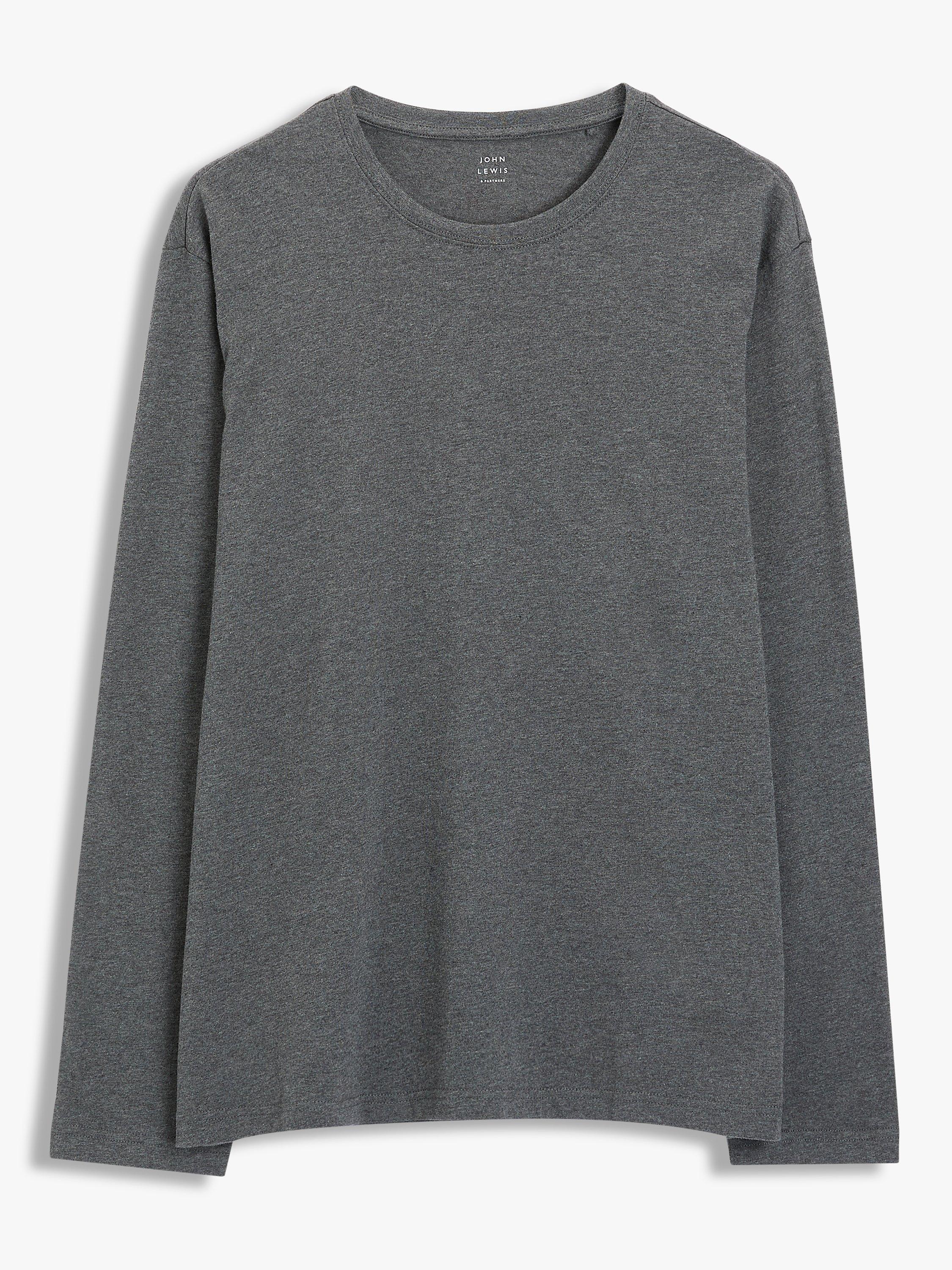 Product image 4 of 6, which shows John Lewis Organic Cotton Lounge T-Shirt, Charcoal, S