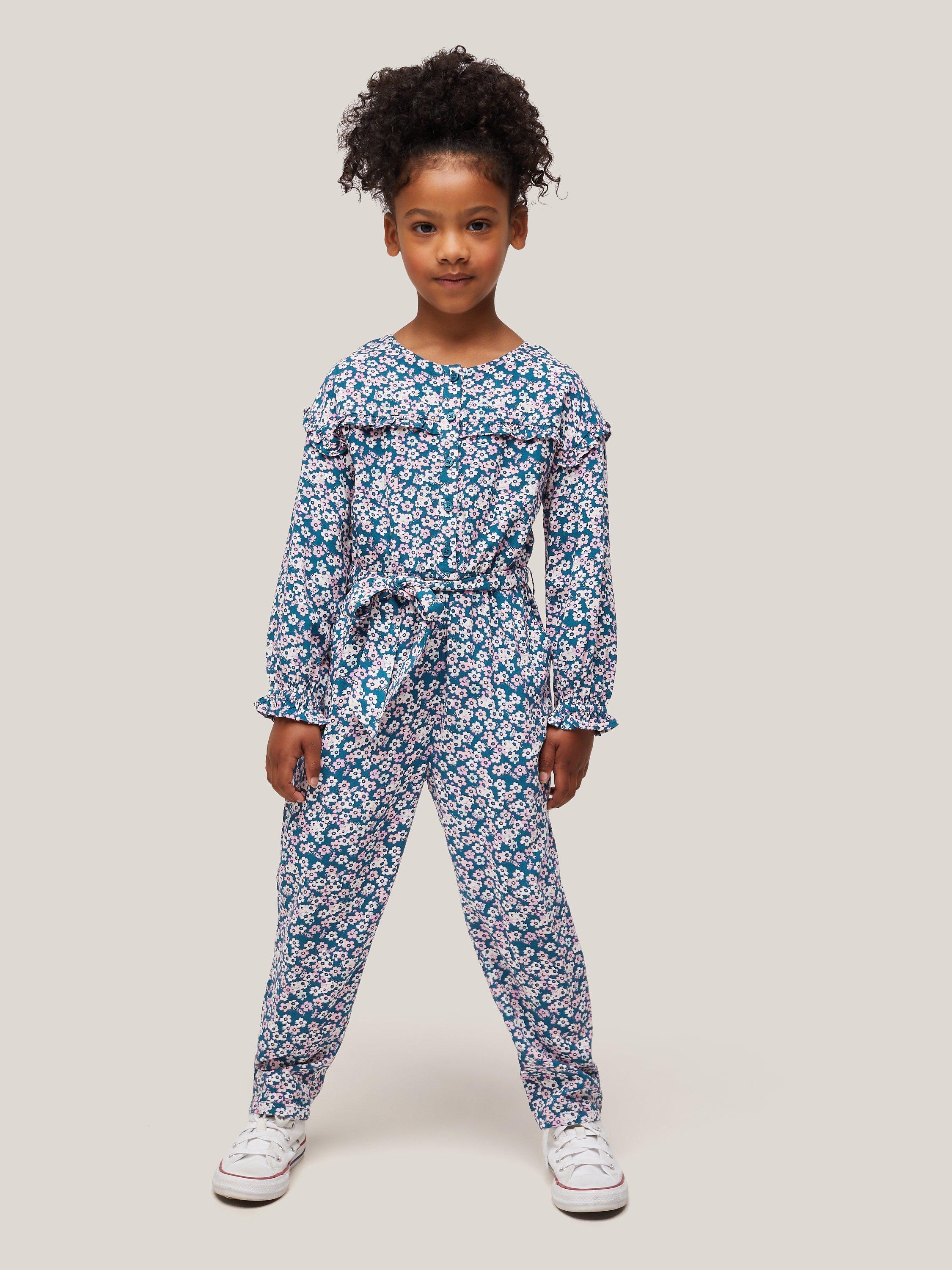 John Lewis Kids' Ditsy Floral Jumpsuit, Legion Blue