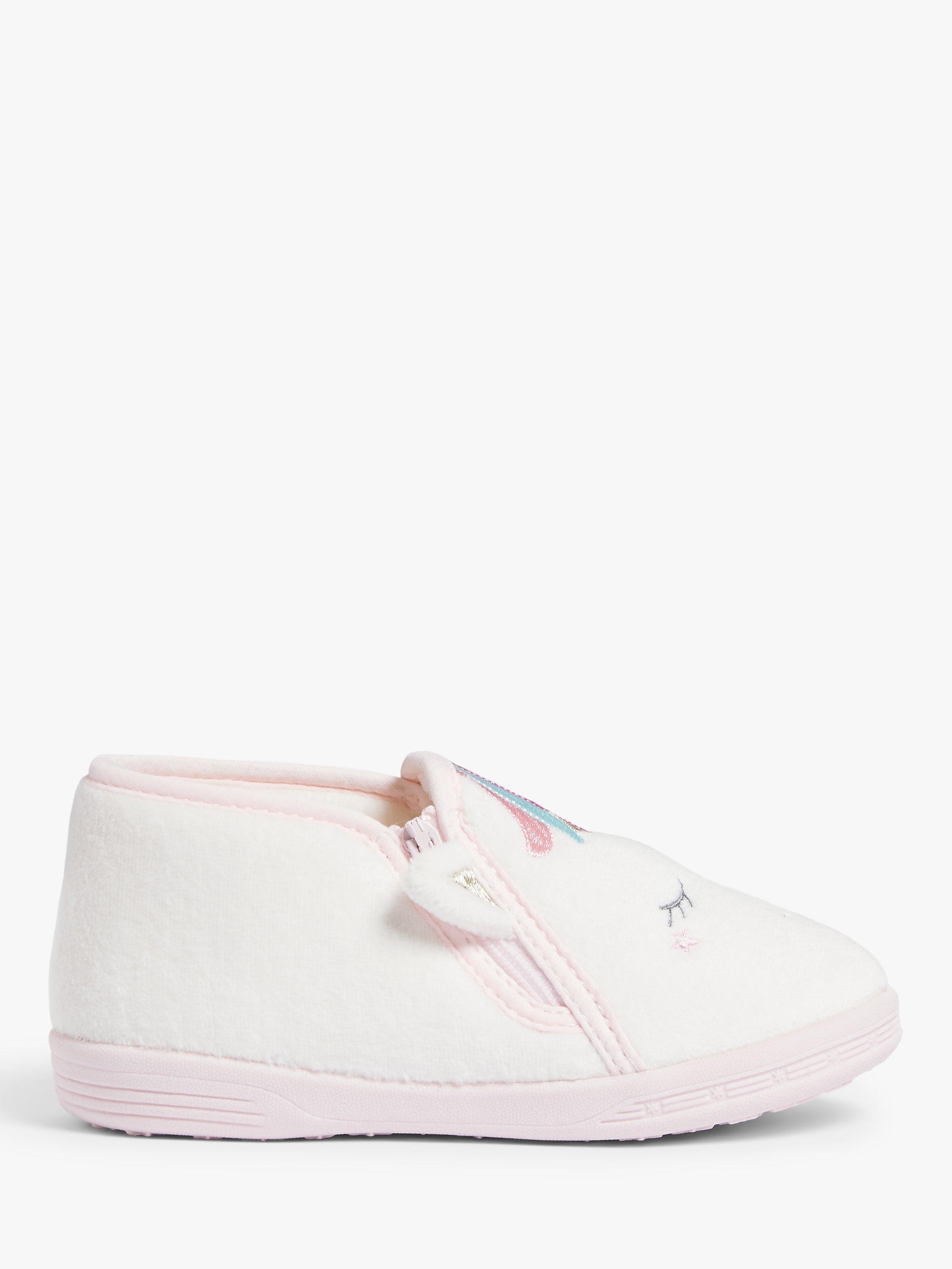 John Lewis Kids' Unicorn Riptape Slippers