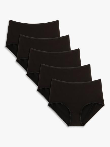 John Lewis Microfibre Full Briefs, Pack of 5 - view 2, Black