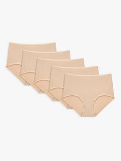 John Lewis Microfibre Full Briefs, Pack of 5 - view 2, Neutrals