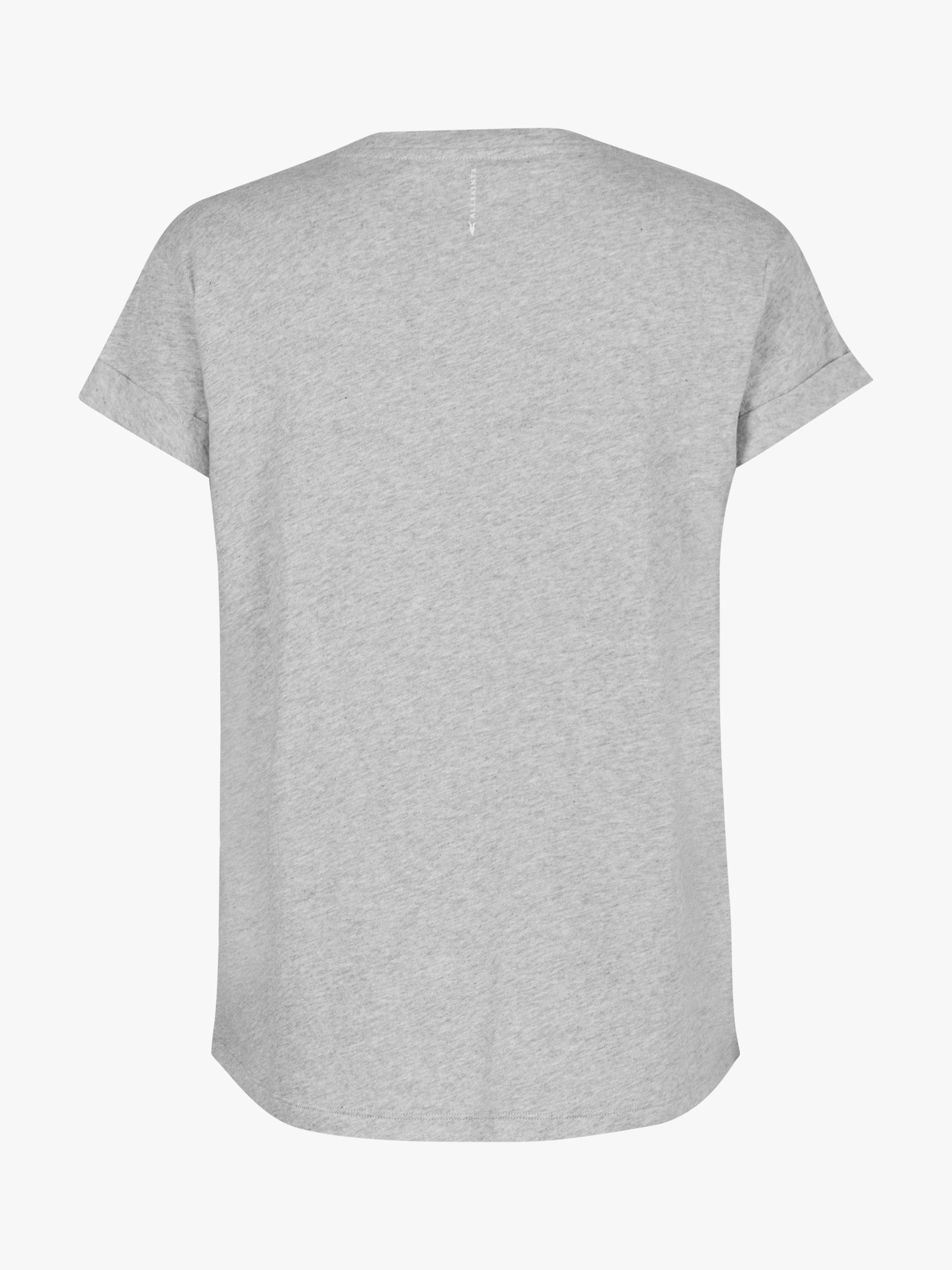 Product image 2 of 7, which shows AllSaints Anna Short Sleeve T-Shirt, Grey Marl, 6