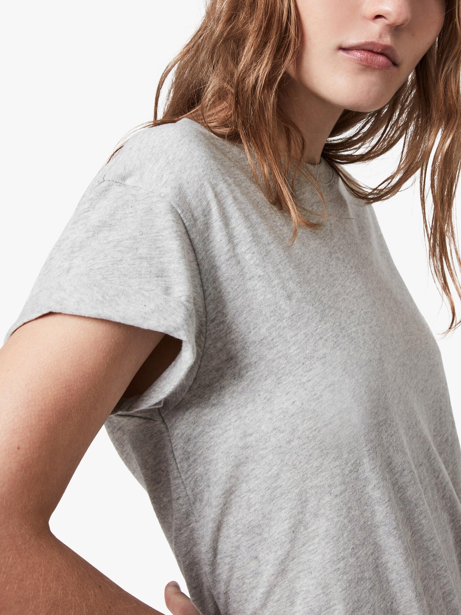 Product image 7 of 7, which shows AllSaints Anna Short Sleeve T-Shirt, Grey Marl, 6