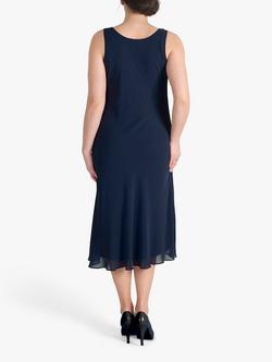 chesca Chiffon Midi Dress, Dark Navy - view 2, Dark Navy