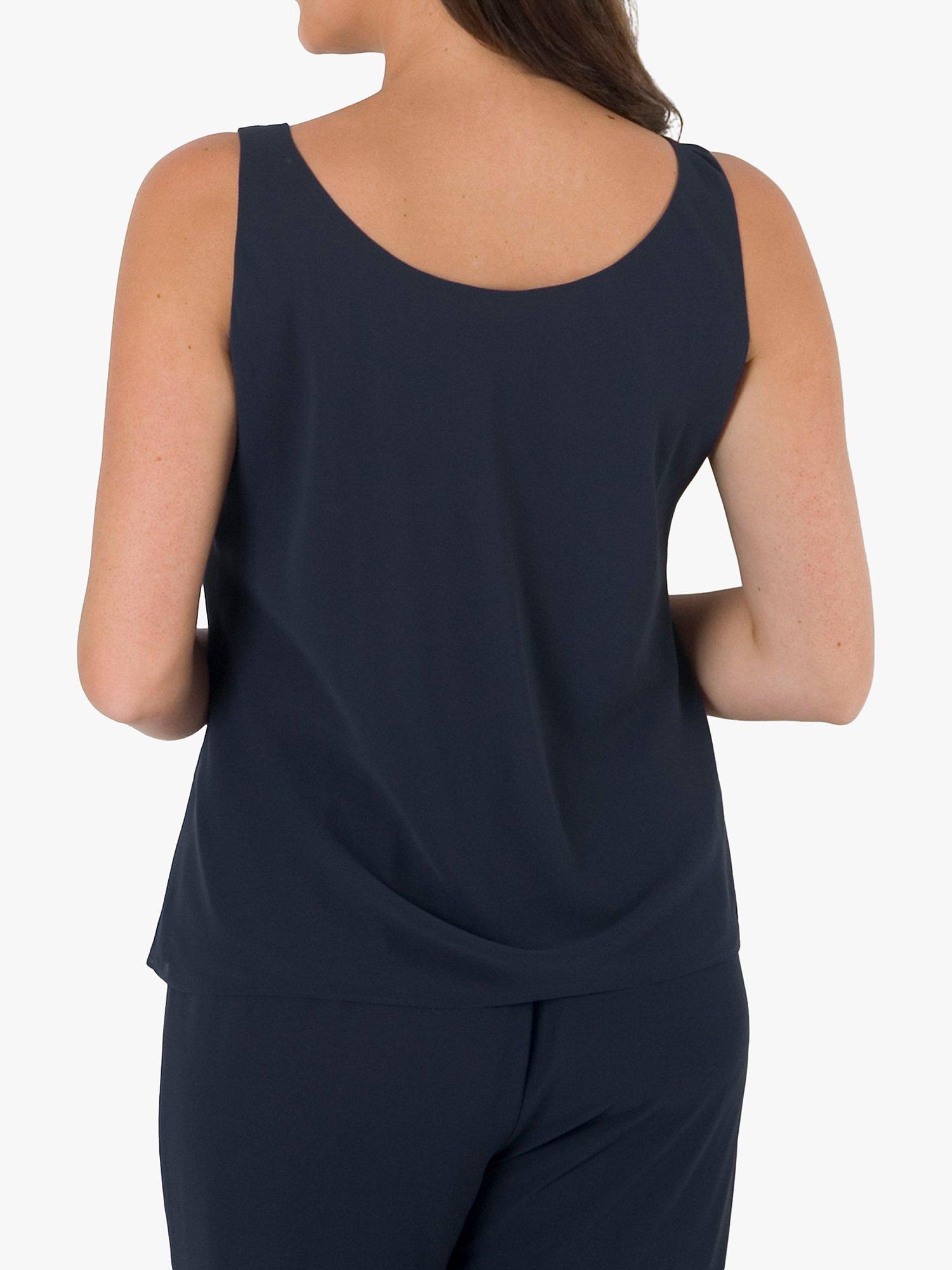 Product image 2 of 7, which shows Chesca Chiffon Camisole, Dark Navy, 12